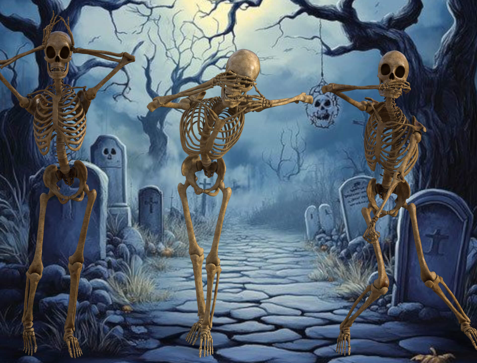 Hear No Evil See No Evil Speak No Evil 3D Render, Digital Artwork by tedlogan88