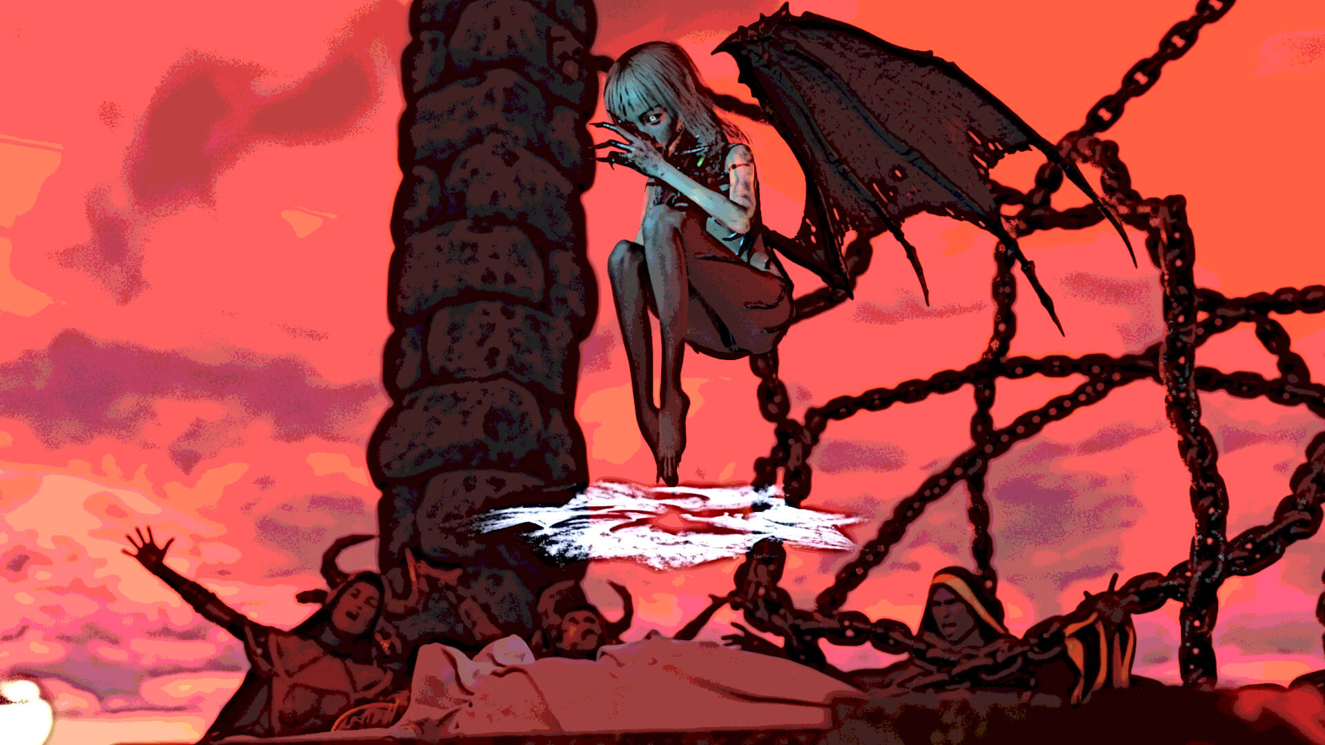 The Night the Sky Turned Red 3D Render, Digital Artwork by Tee3001