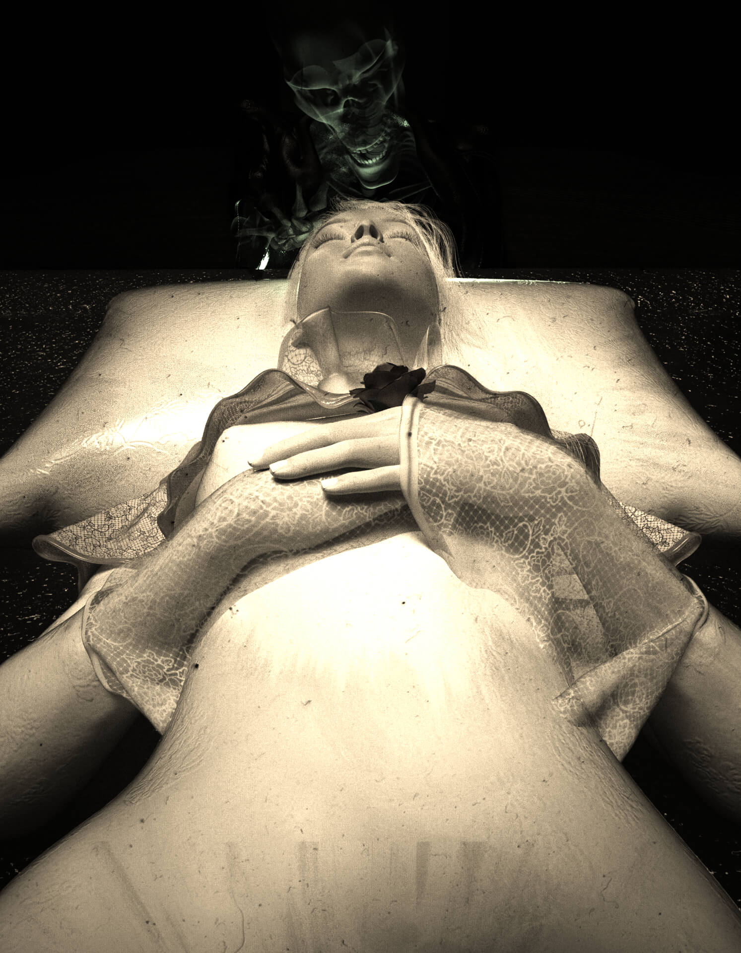 Annabel Lee 3D Render, Digital Artwork by The Bard