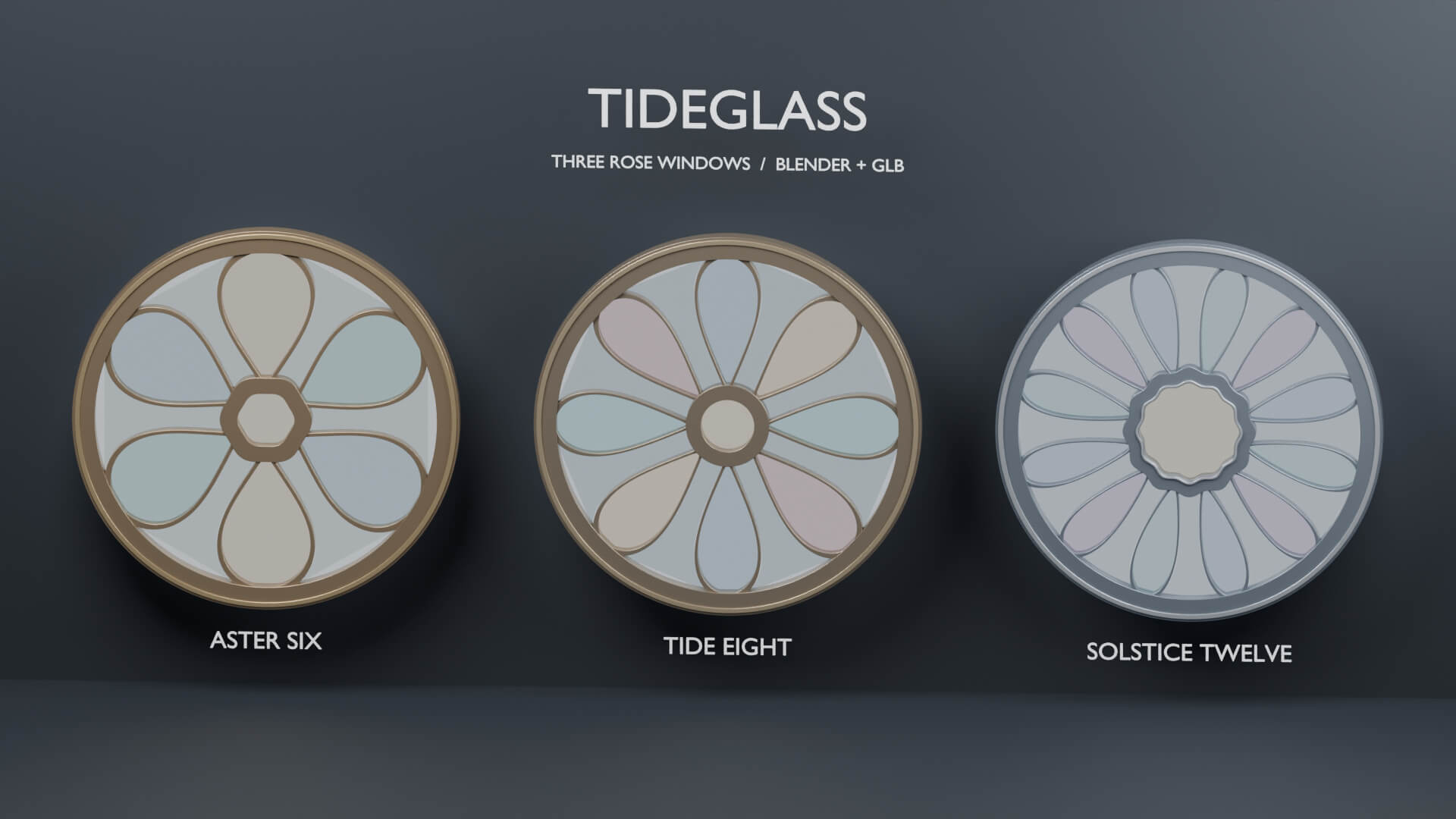 Stained Glass Rose Windows for Blender 3D Model