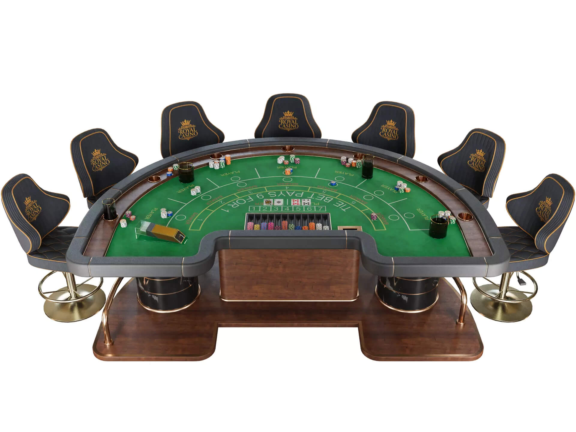 Casino Baccarat Table &ndash Game Ready for Unreal Engine 5 3D Model