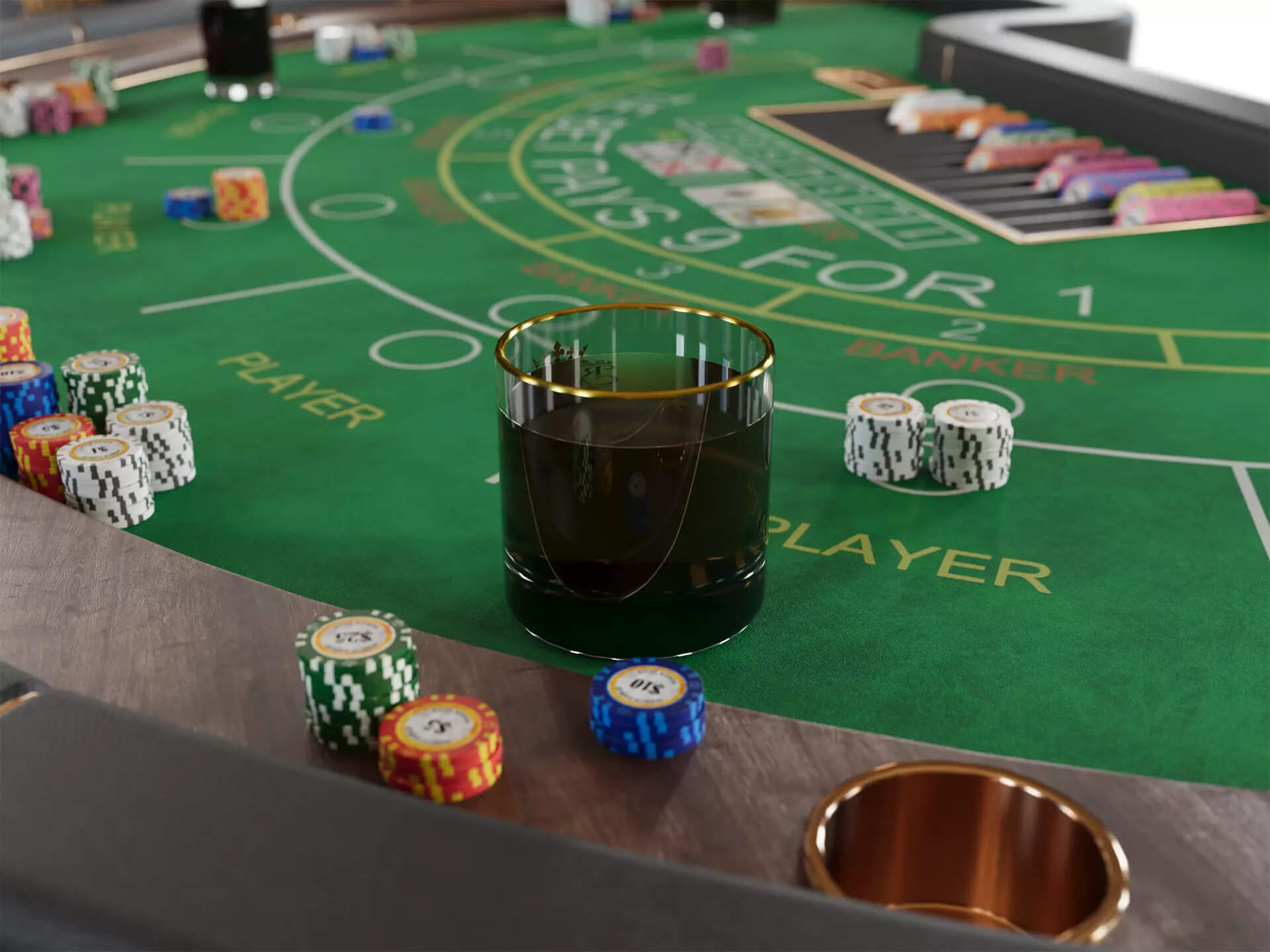 Casino Baccarat Table &ndash Game Ready for Unreal Engine 5 3D Model