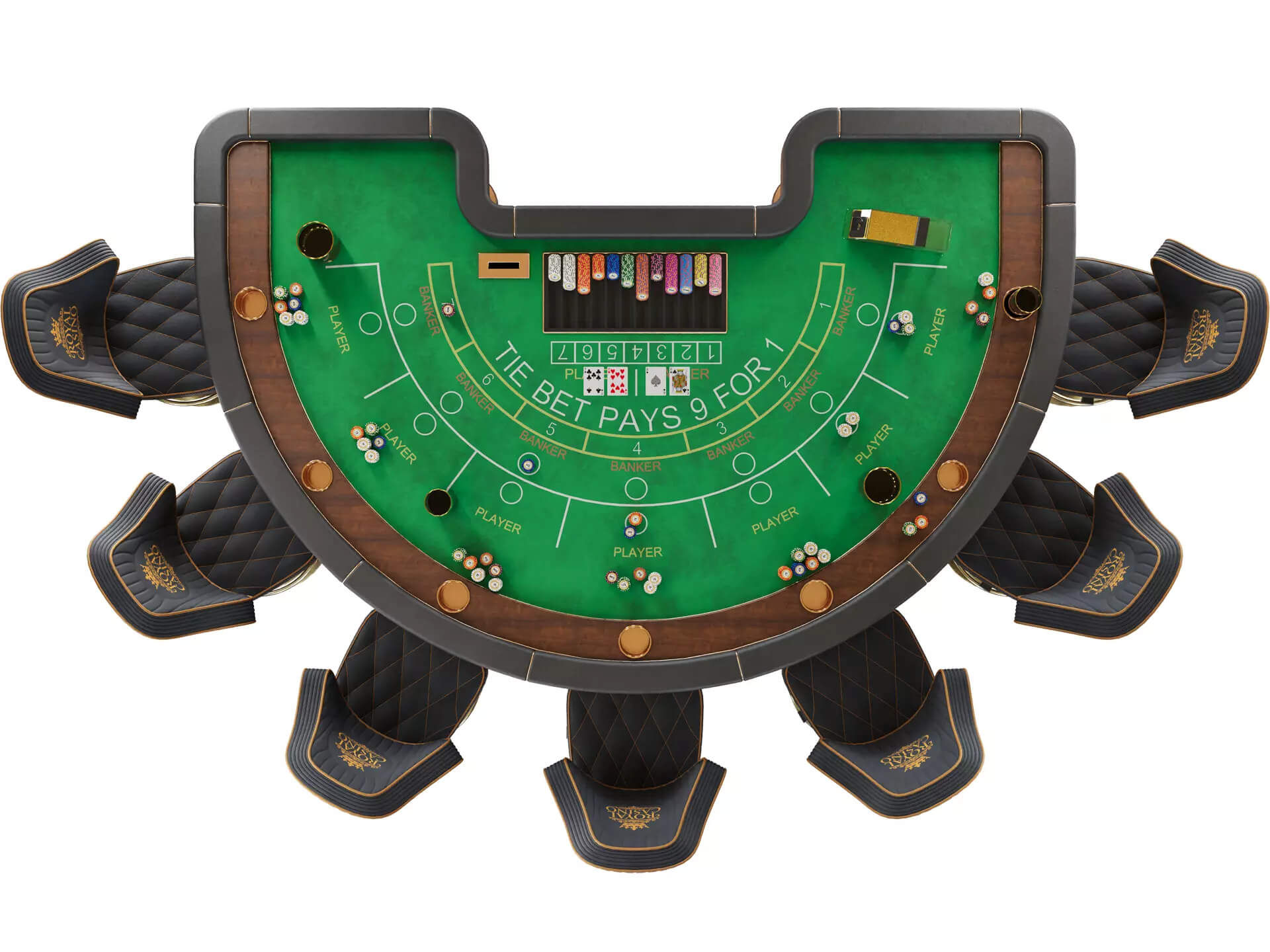 Casino Baccarat Table &ndash Game Ready for Unreal Engine 5 3D Model