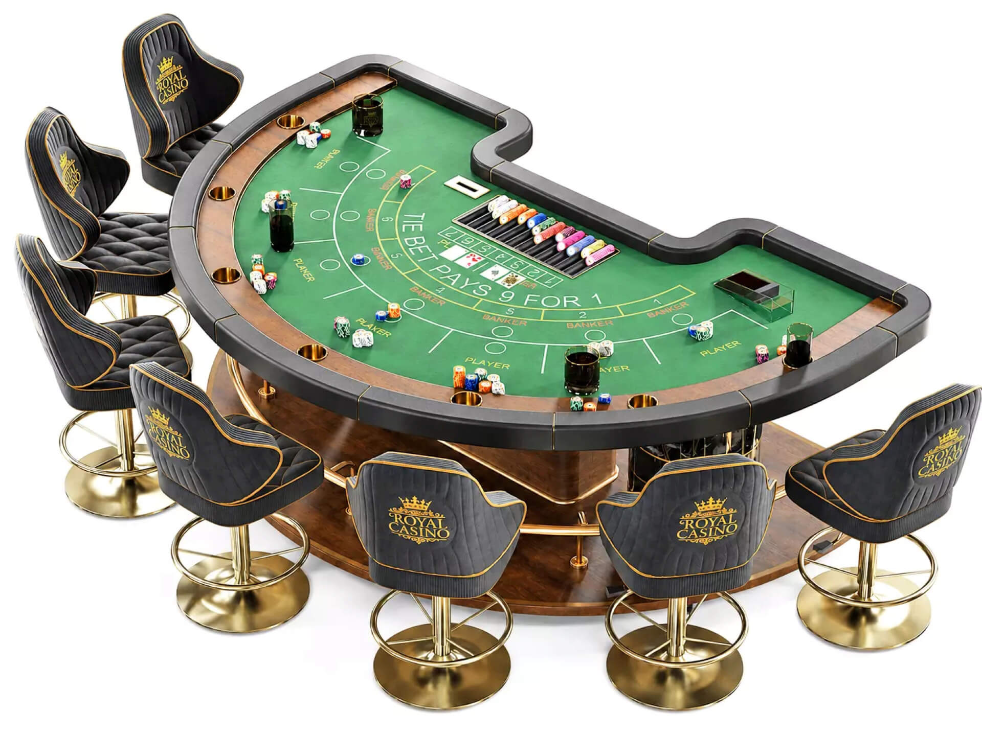 Casino Baccarat Table &ndash Game Ready for Unreal Engine 5 3D Model