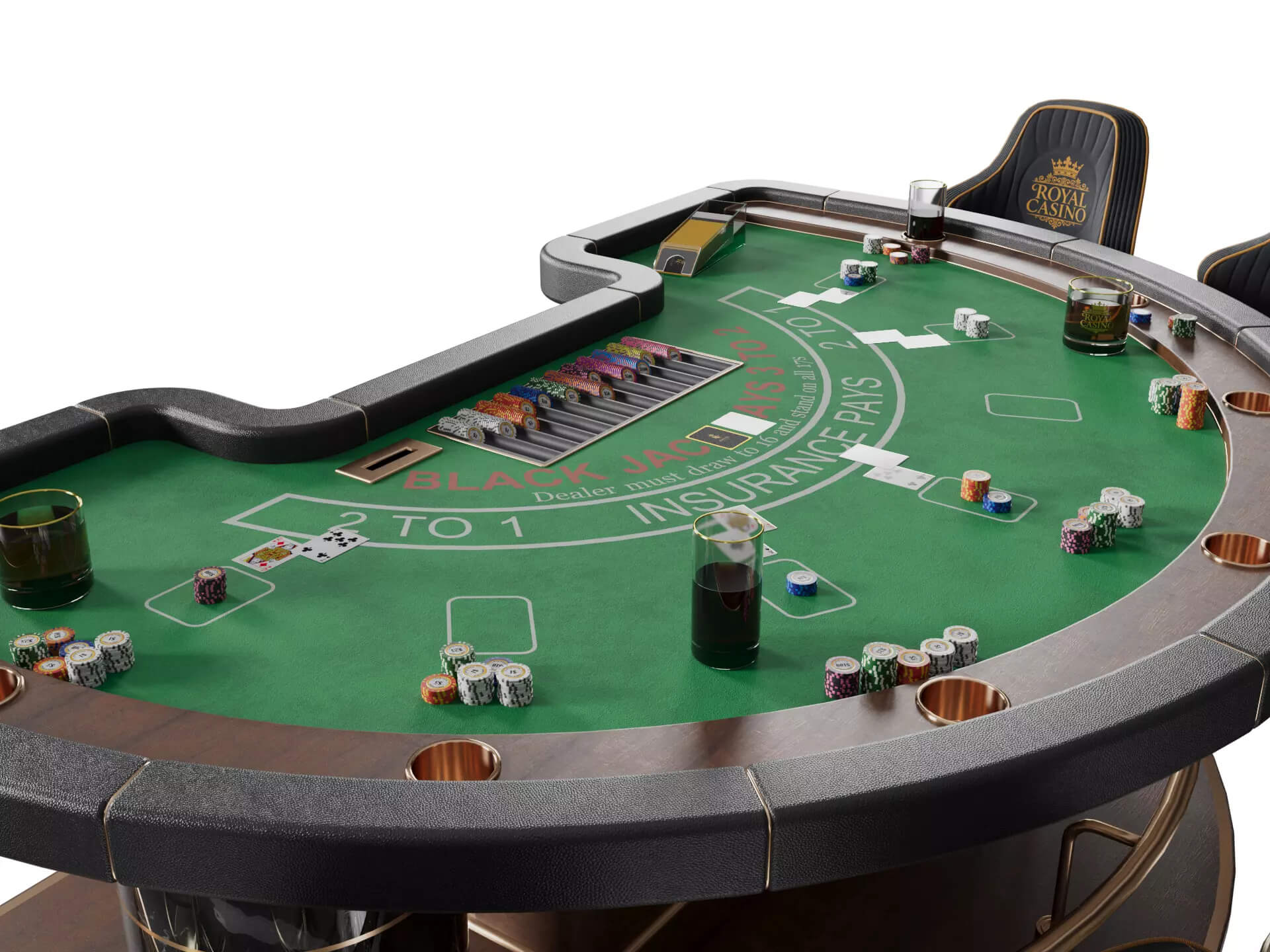 Casino Blackjack Table - Gameready for Unreal Engine 5 3D Model