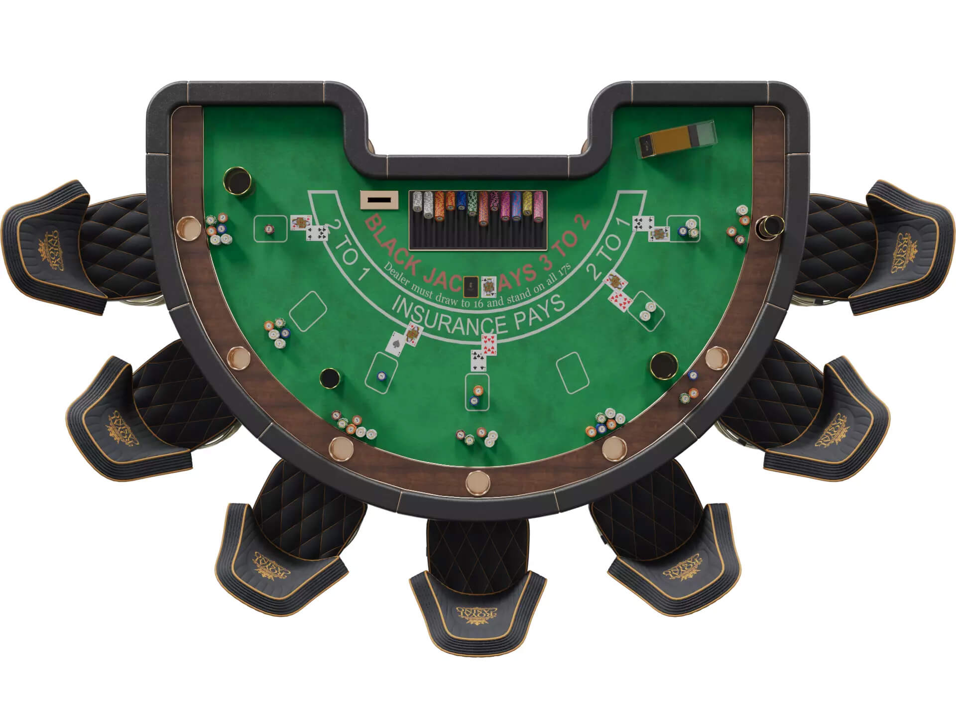 Casino Blackjack Table - Gameready for Unreal Engine 5 3D Model