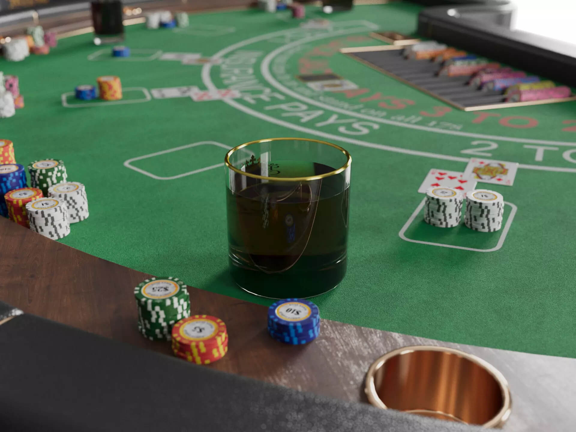 Casino Blackjack Table - Gameready for Unreal Engine 5 3D Model