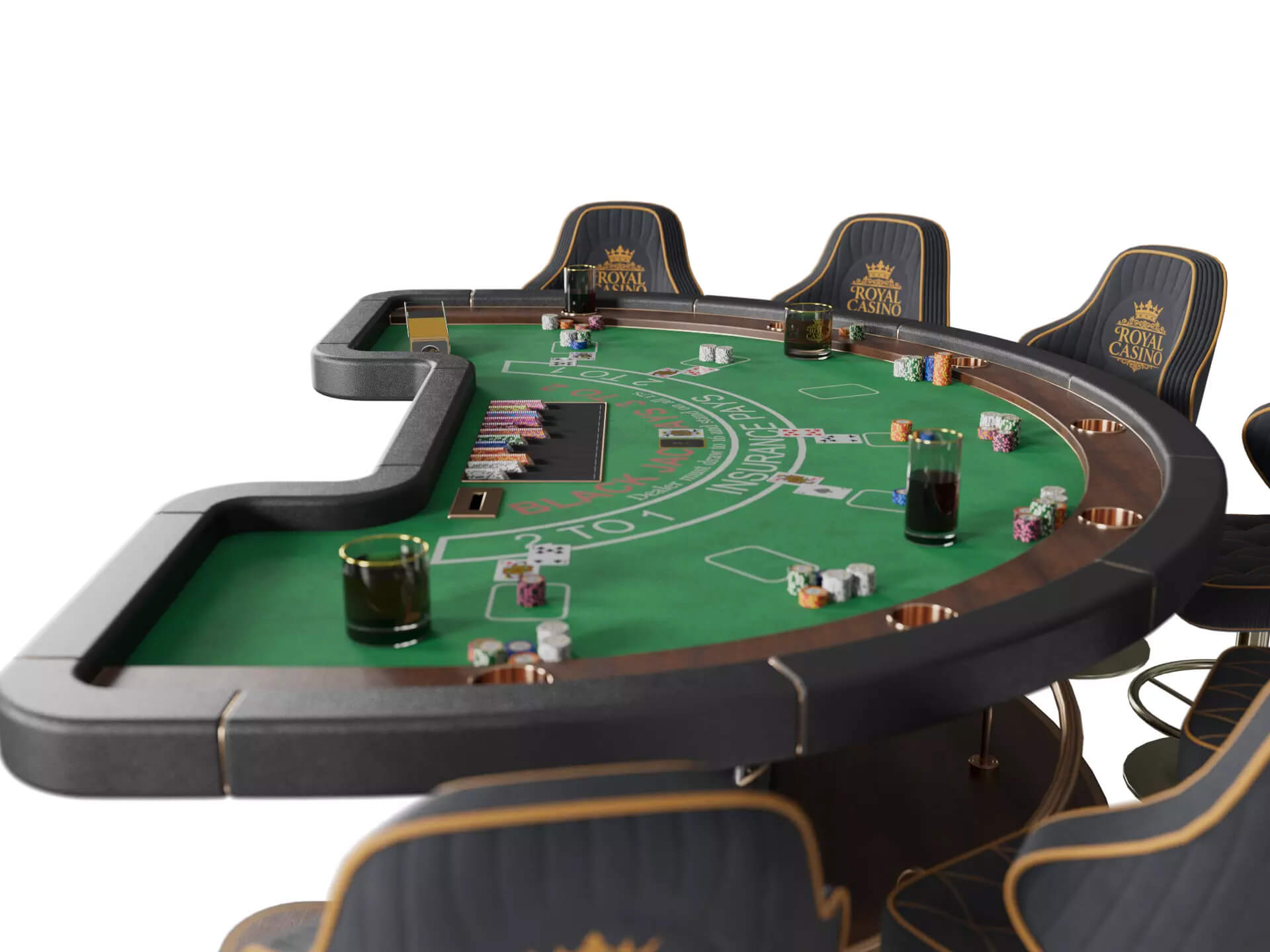 Casino Blackjack Table - Gameready for Unreal Engine 5 3D Model