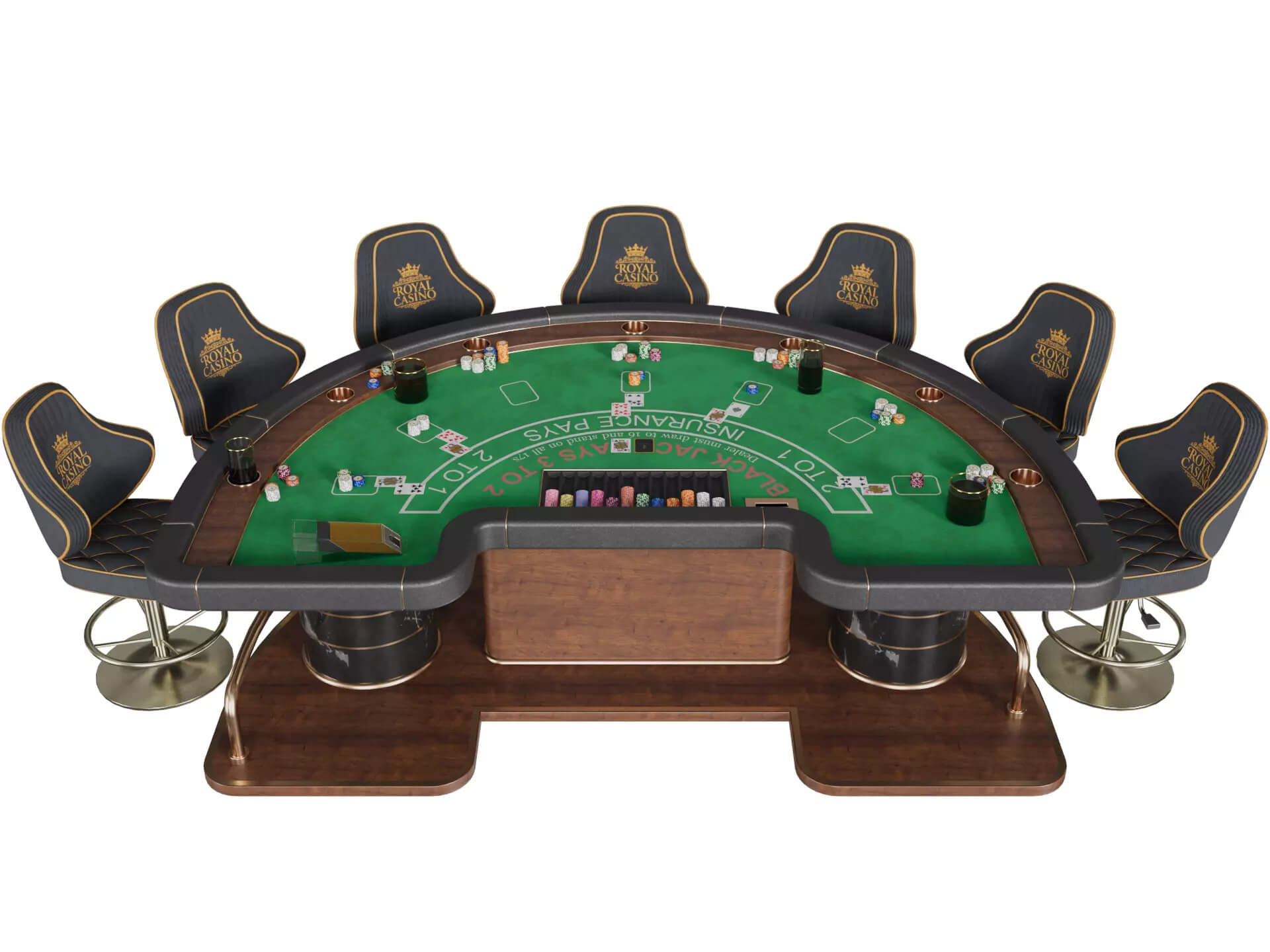 Casino Blackjack Table - Gameready for Unreal Engine 5 3D Model