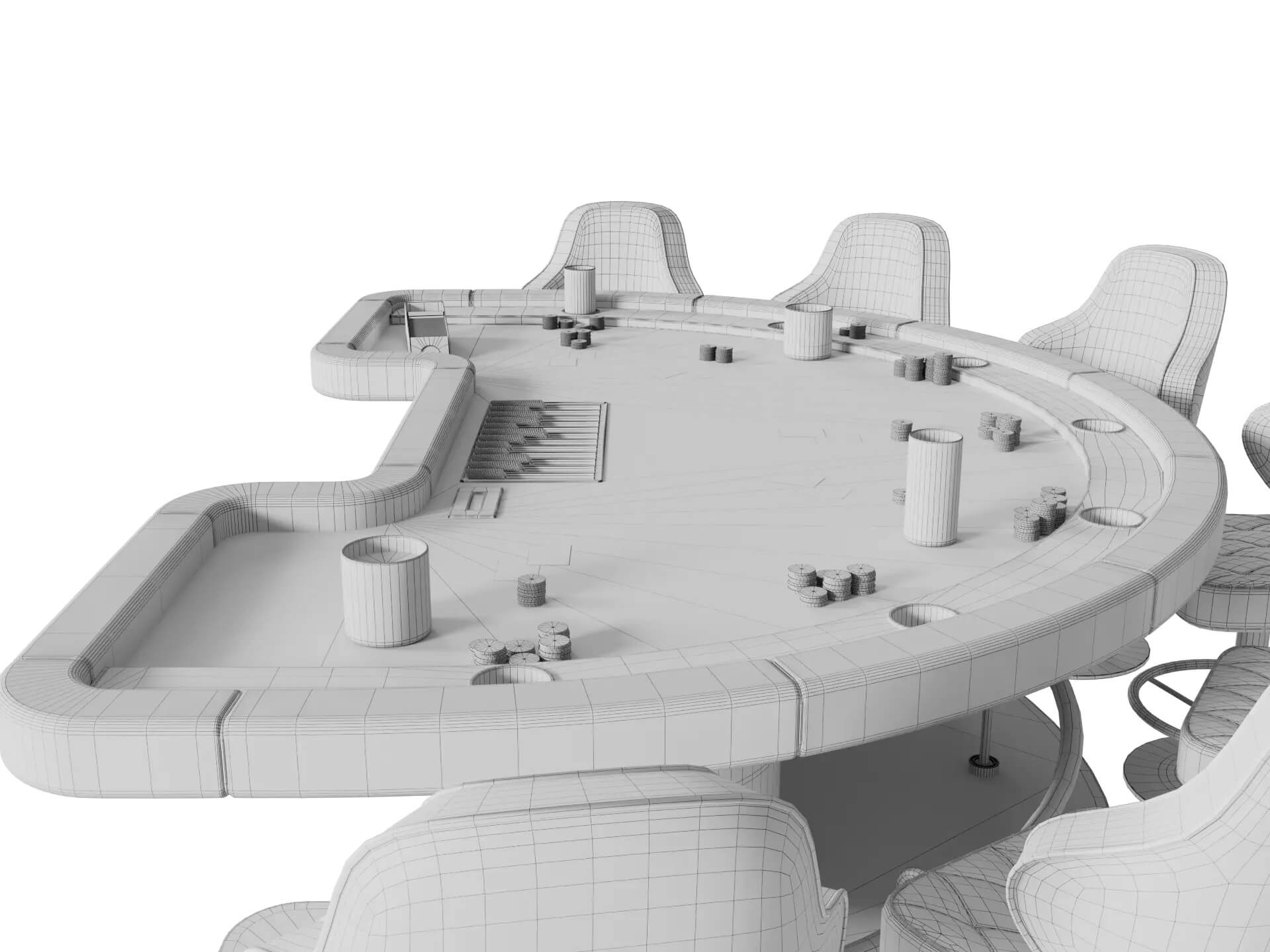 Casino Blackjack Table - Gameready for Unreal Engine 5 3D Model