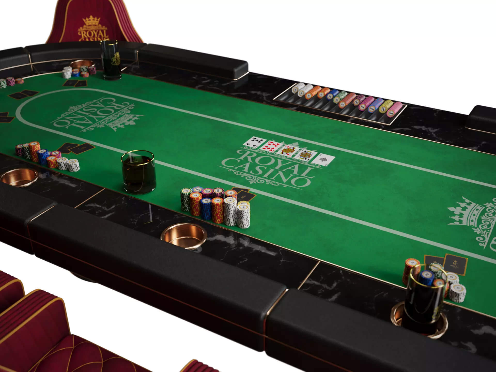 Casino Poker Table - Game Ready for Unreal Engine 5 3D Model