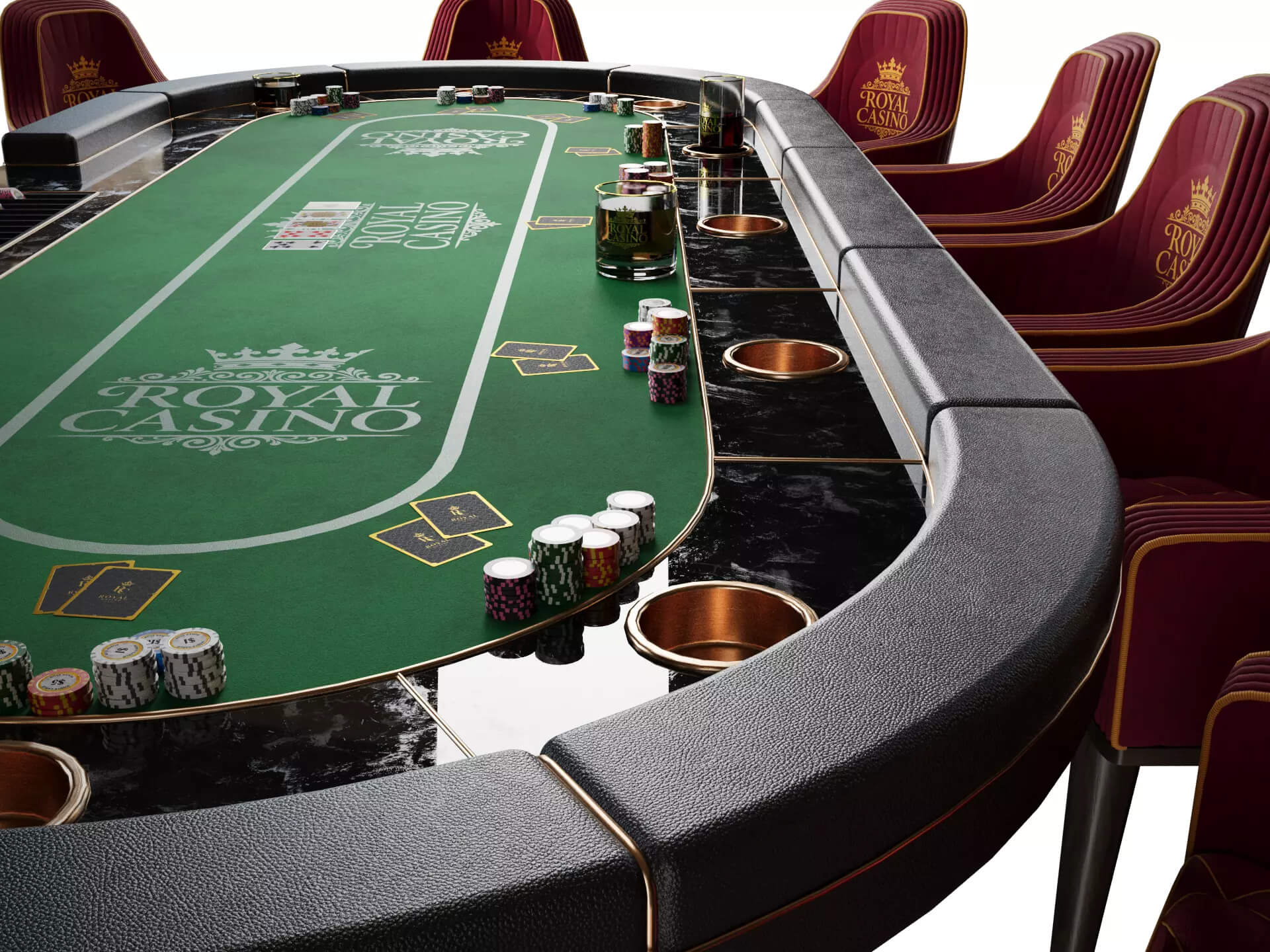 Casino Poker Table - Game Ready for Unreal Engine 5 3D Model