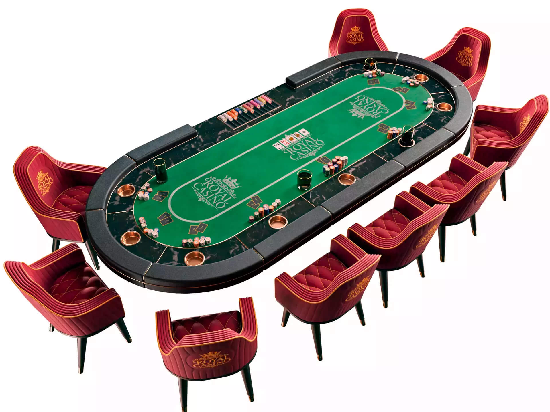 Casino Poker Table - Game Ready for Unreal Engine 5 3D Model