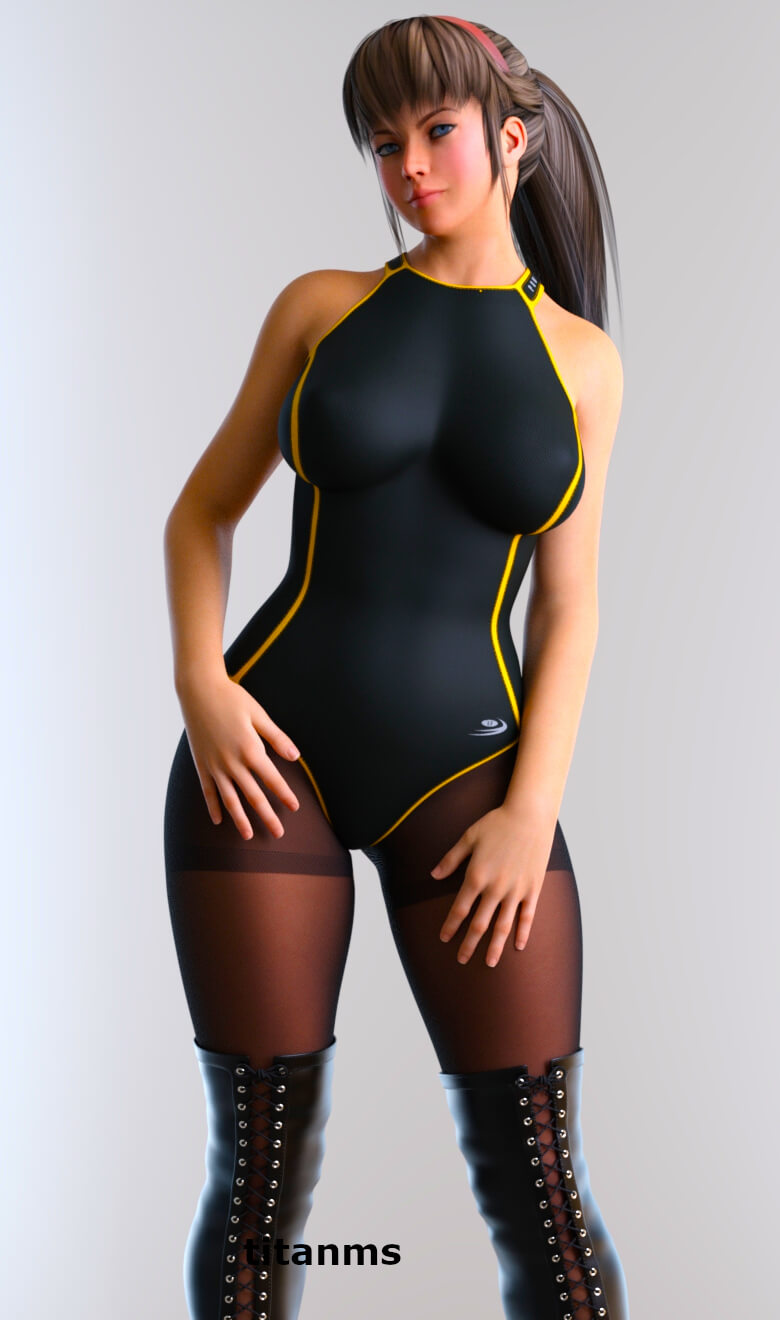 Hitomi 3D Render, Digital Artwork by titanms