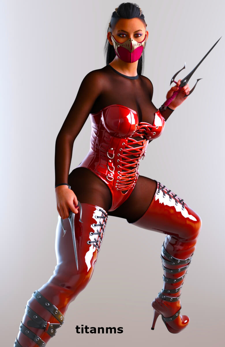 Mileena 3D Render, Digital Artwork by titanms