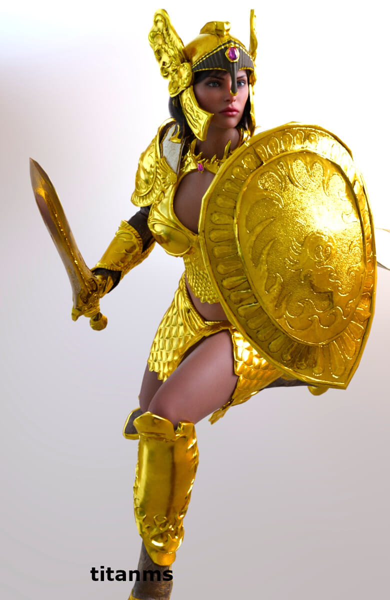 Warrior Woman 3D Render, Digital Artwork by titanms
