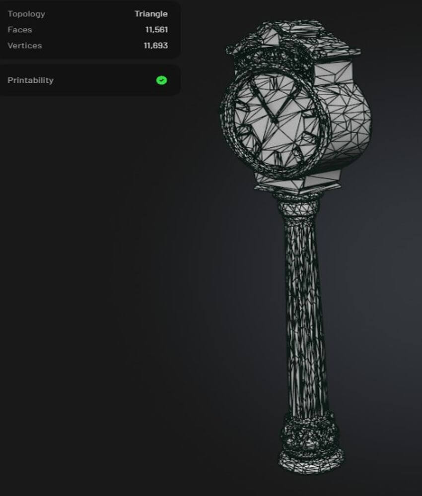 Old Antique Exterior Clock 3D Model