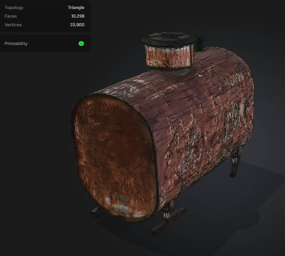 Rusty Gas Tank 3D Model