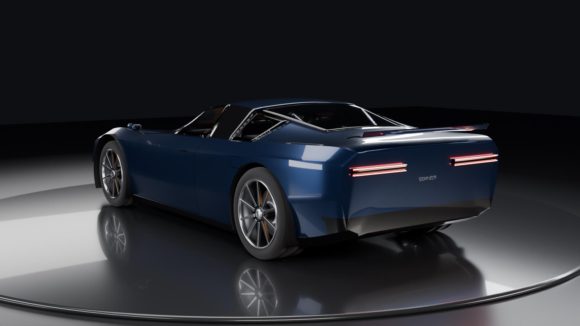 Guanelfi GT-EV Concept - Animated Electric Sports Car 3D Model