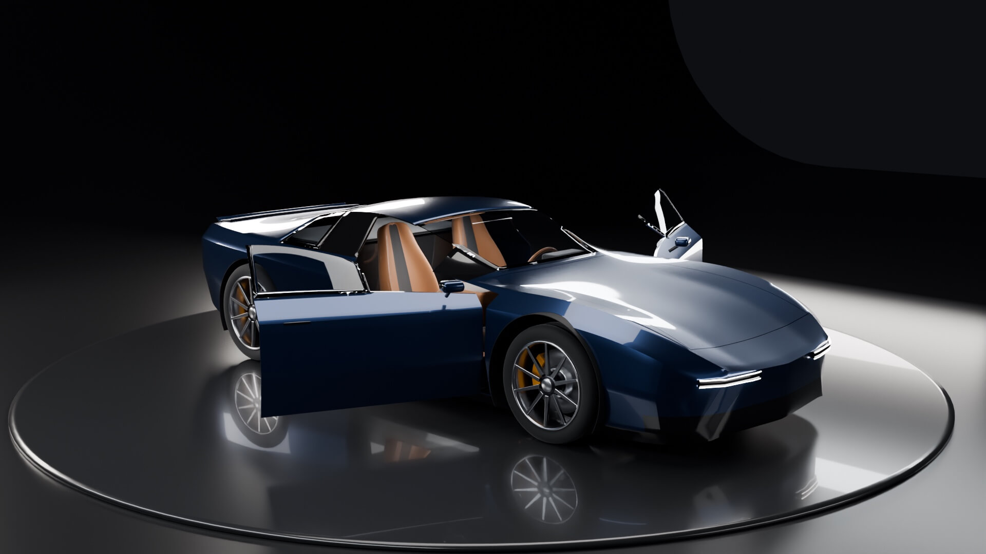 Guanelfi GT-EV Concept - Animated Electric Sports Car 3D Model