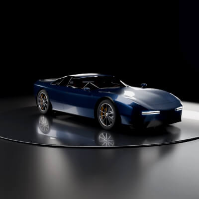 Guanelfi GT-EV Concept - Animated Electric Sports Car 3D Model