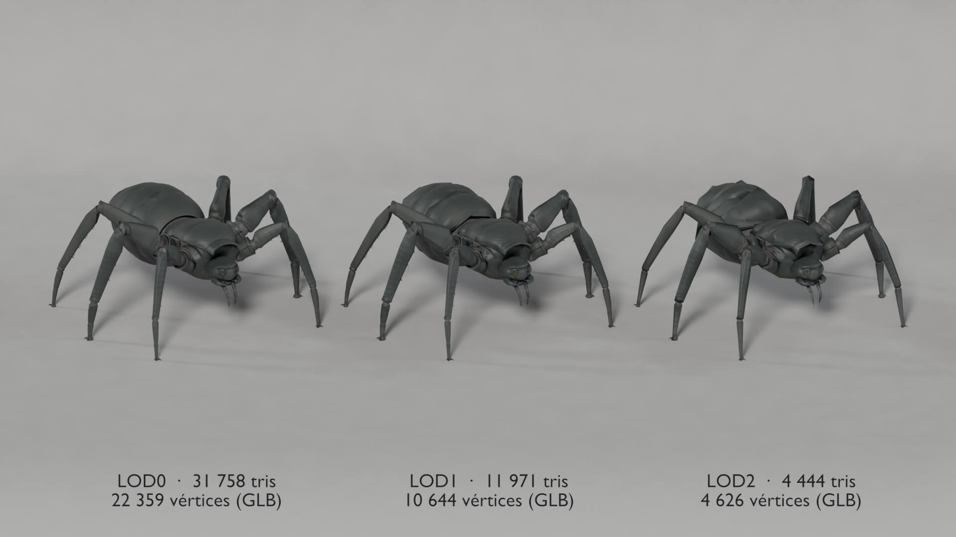 Reactor Widow - 28 Animations - 3 LODs - Rigged Creature 3D Model