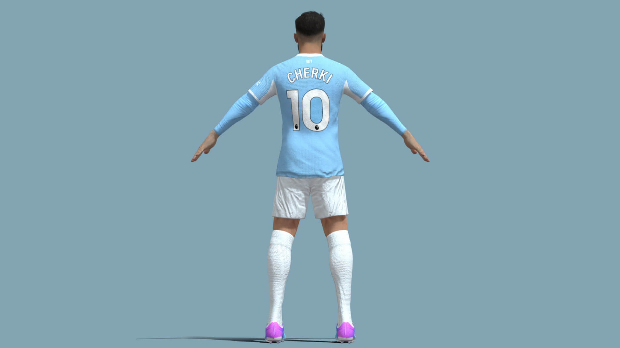A-Pose Rigged Cherki Manchester City 2026 3D Model
