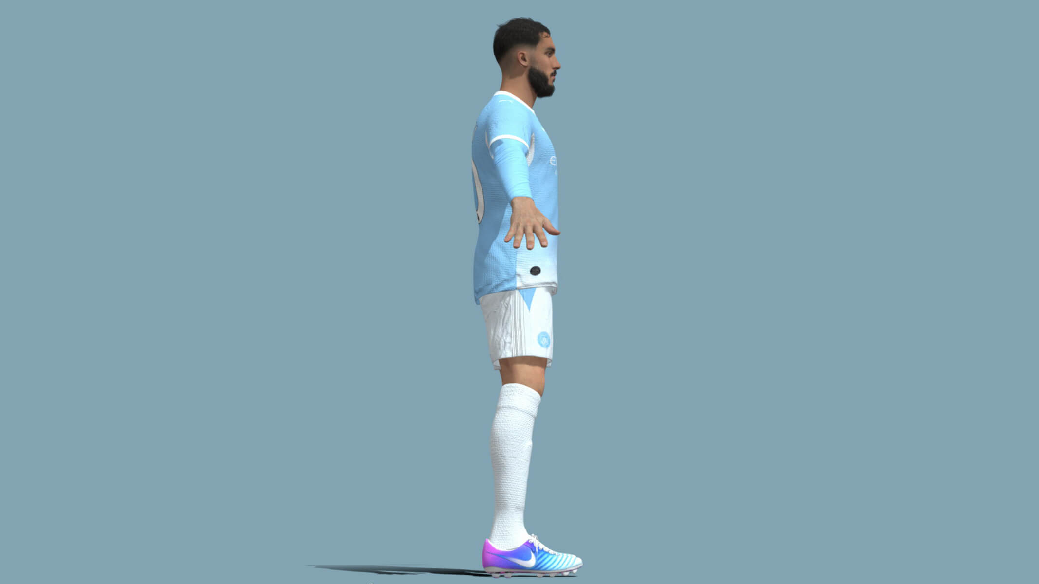 A-Pose Rigged Cherki Manchester City 2026 3D Model