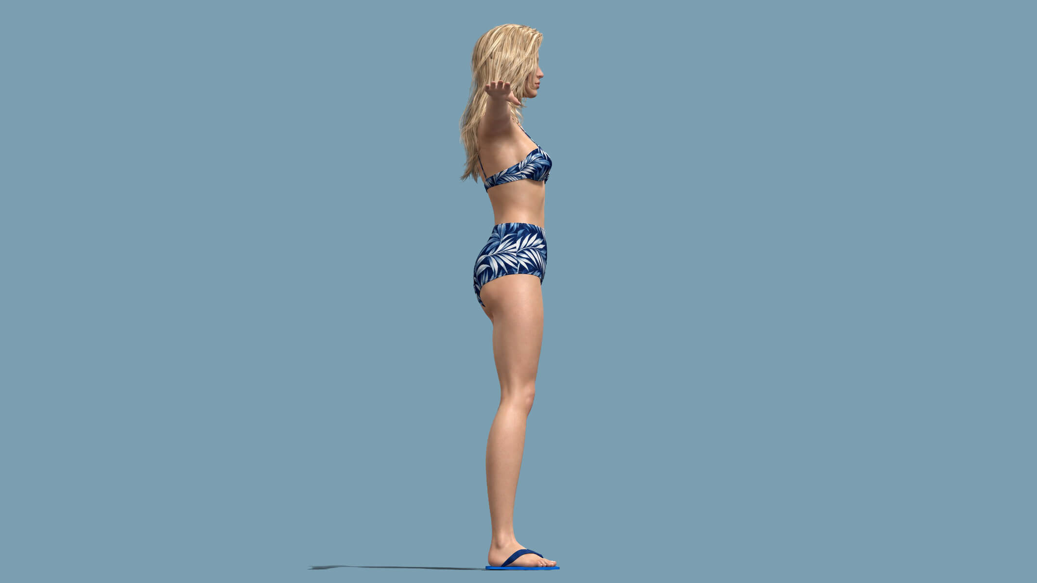 T-Pose Rigged Swimwear Girl 3D Model 3D Model