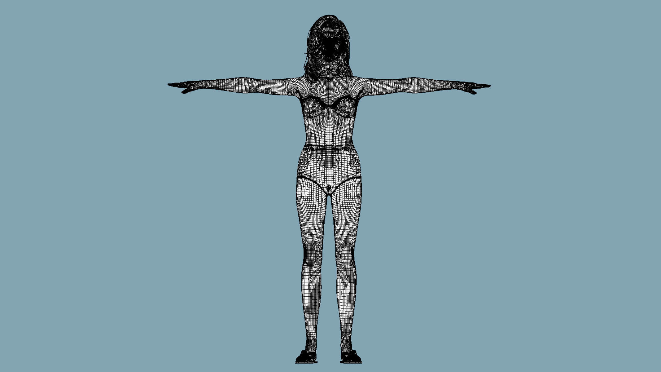 T-Pose Rigged Swimwear Girl 3D Model 3D Model