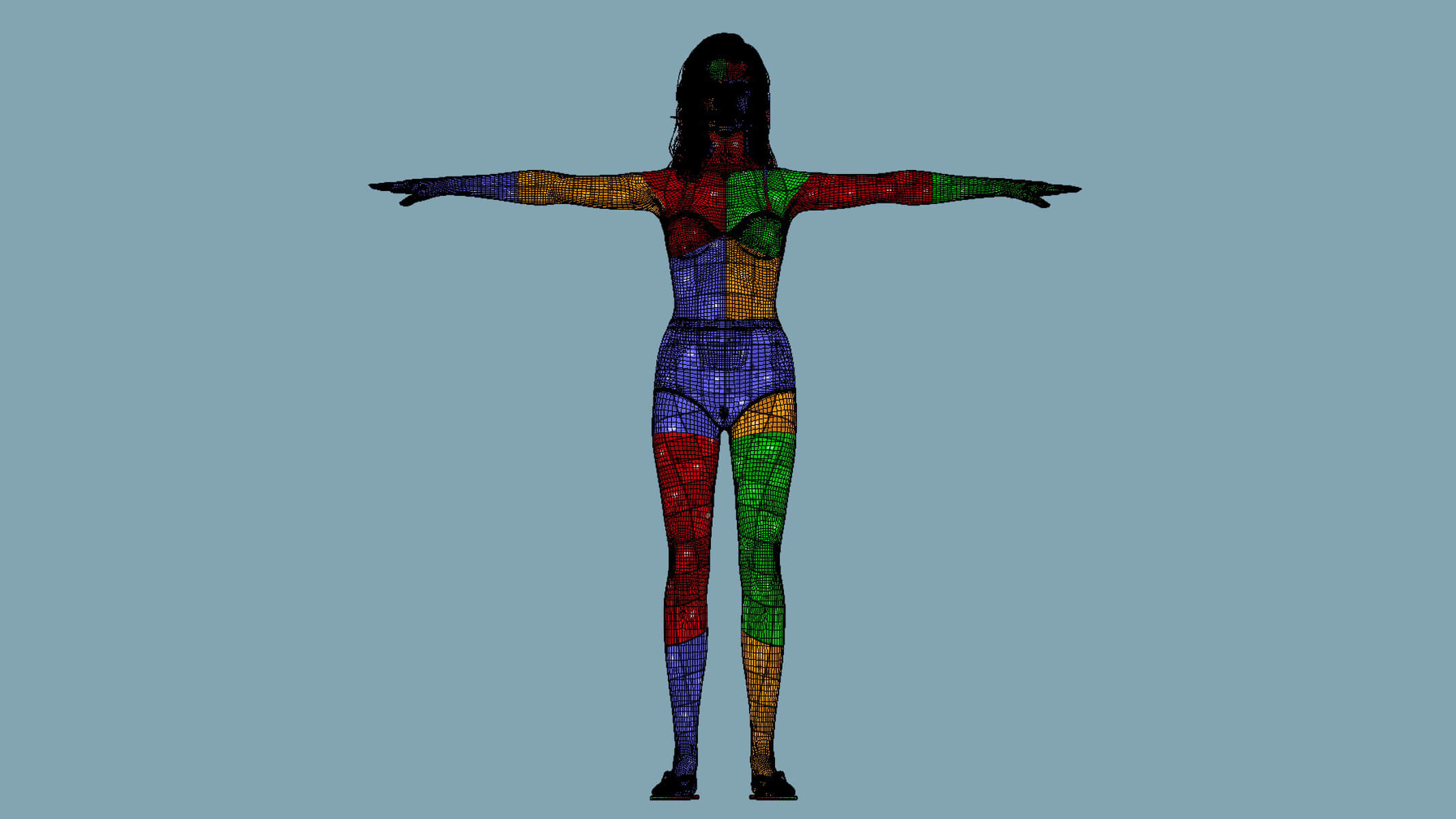 T-Pose Rigged Swimwear Girl 3D Model 3D Model