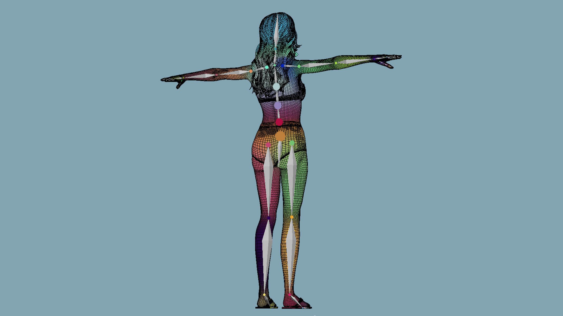 T-Pose Rigged Swimwear Girl 3D Model