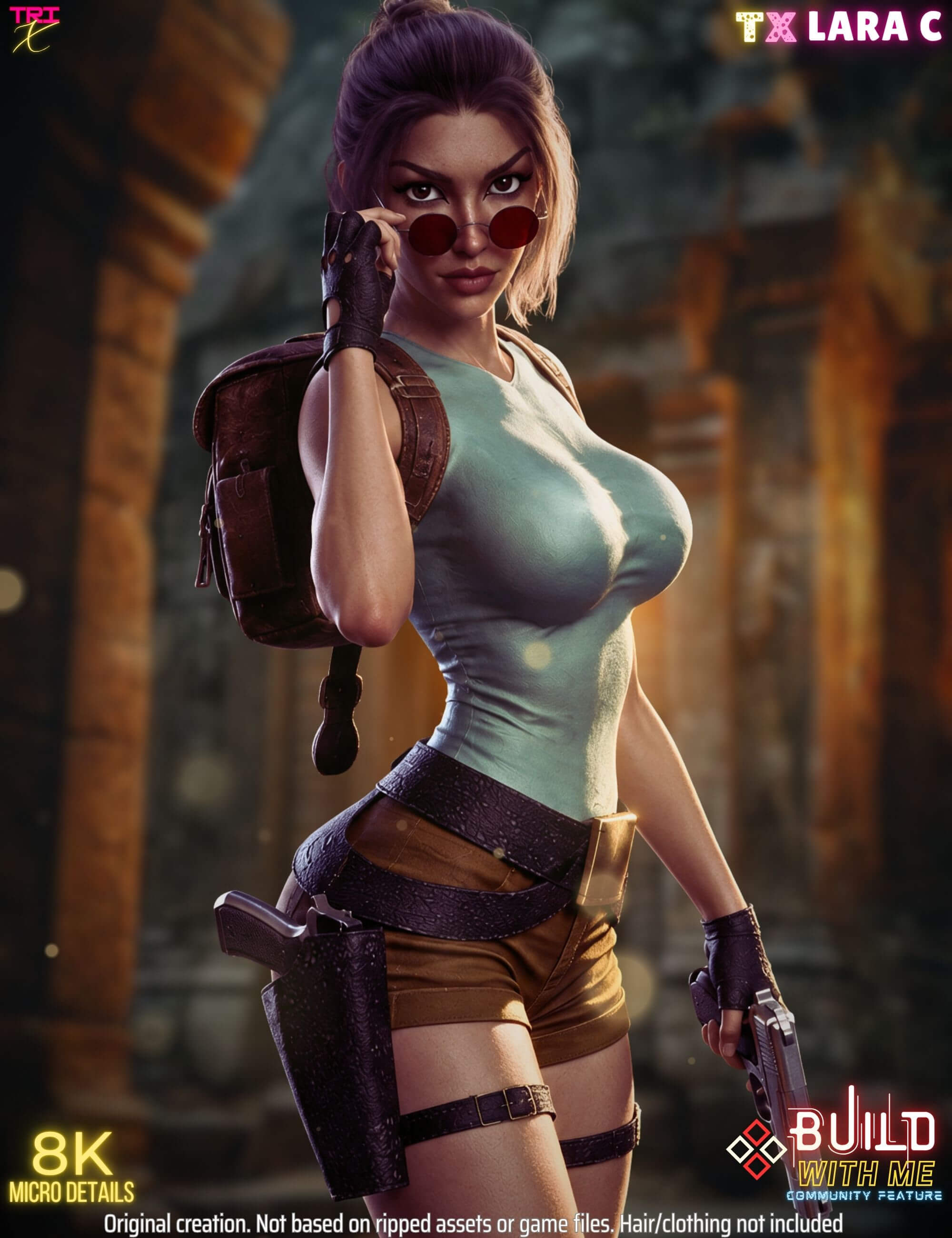 TX Lara C 3D Render, Digital Artwork by Tri-X