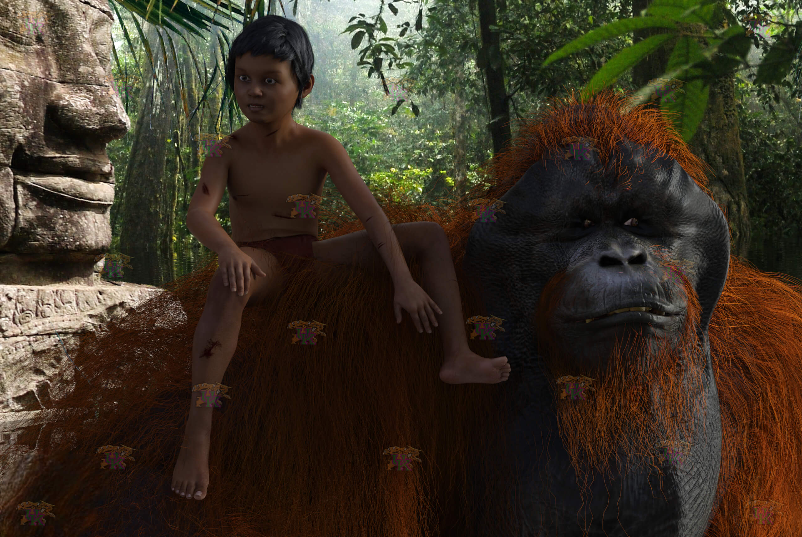 Jungle Book... 3D Render, Digital Artwork by UdoK