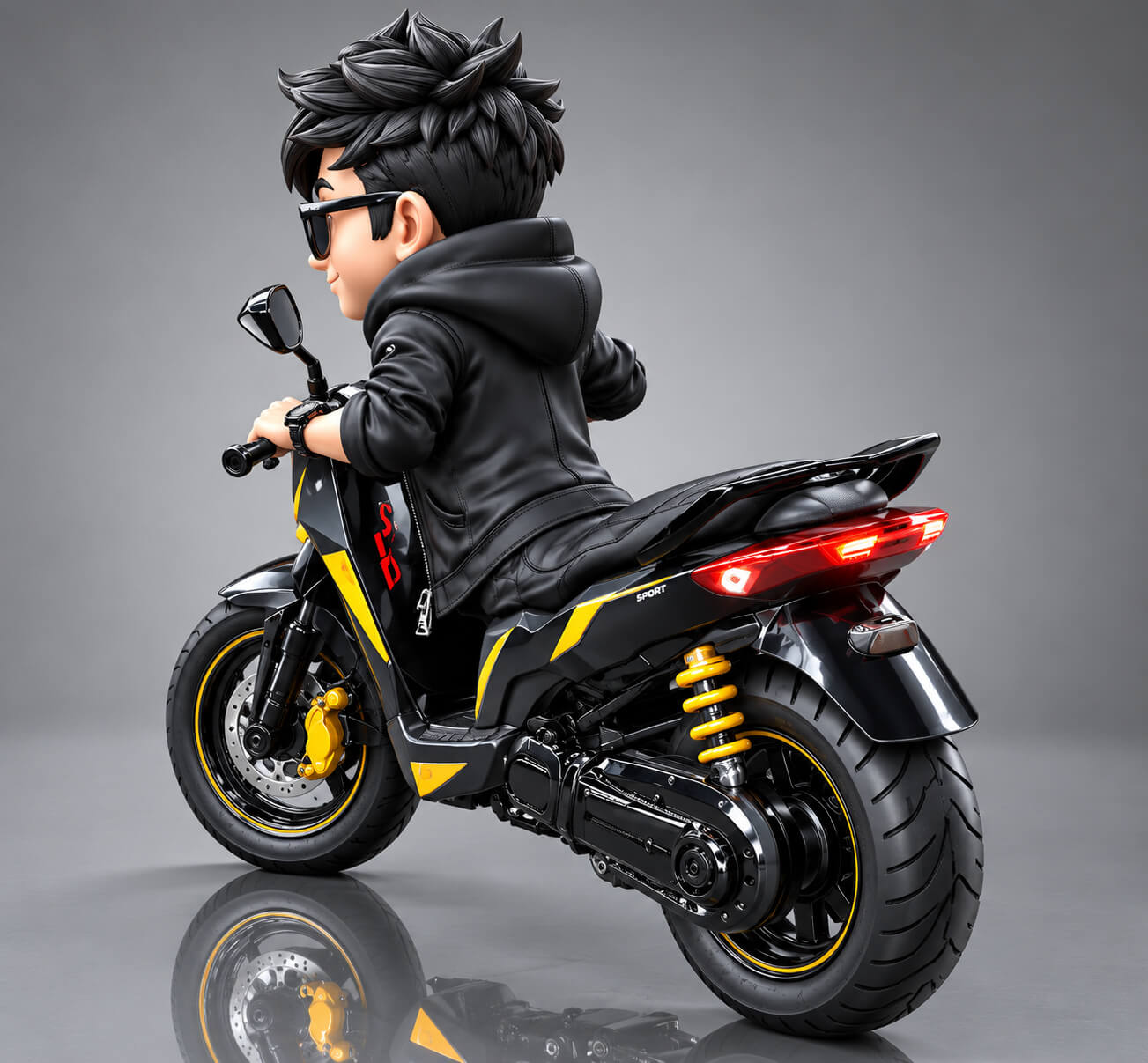 Stylish Cartoon Rider 3D Model