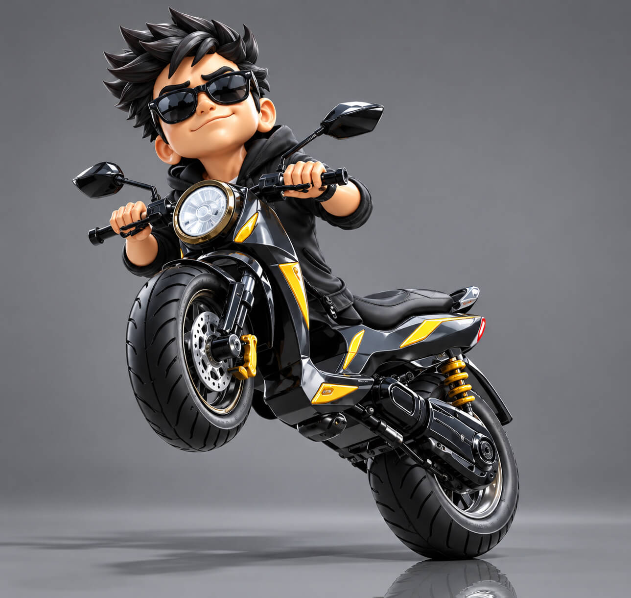 Stylish Cartoon Rider 3D Model