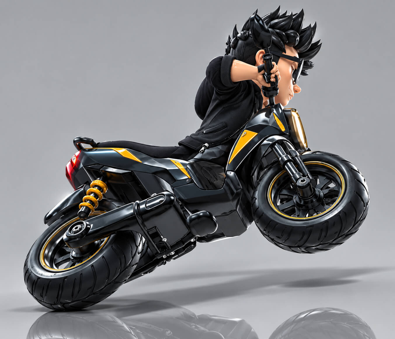 Stylish Cartoon Rider 3D Model