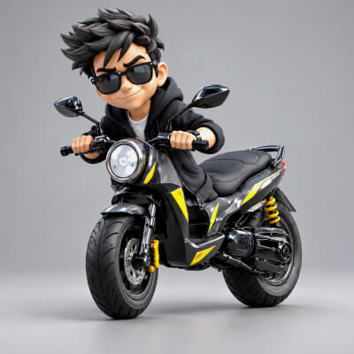 Stylish Cartoon Rider