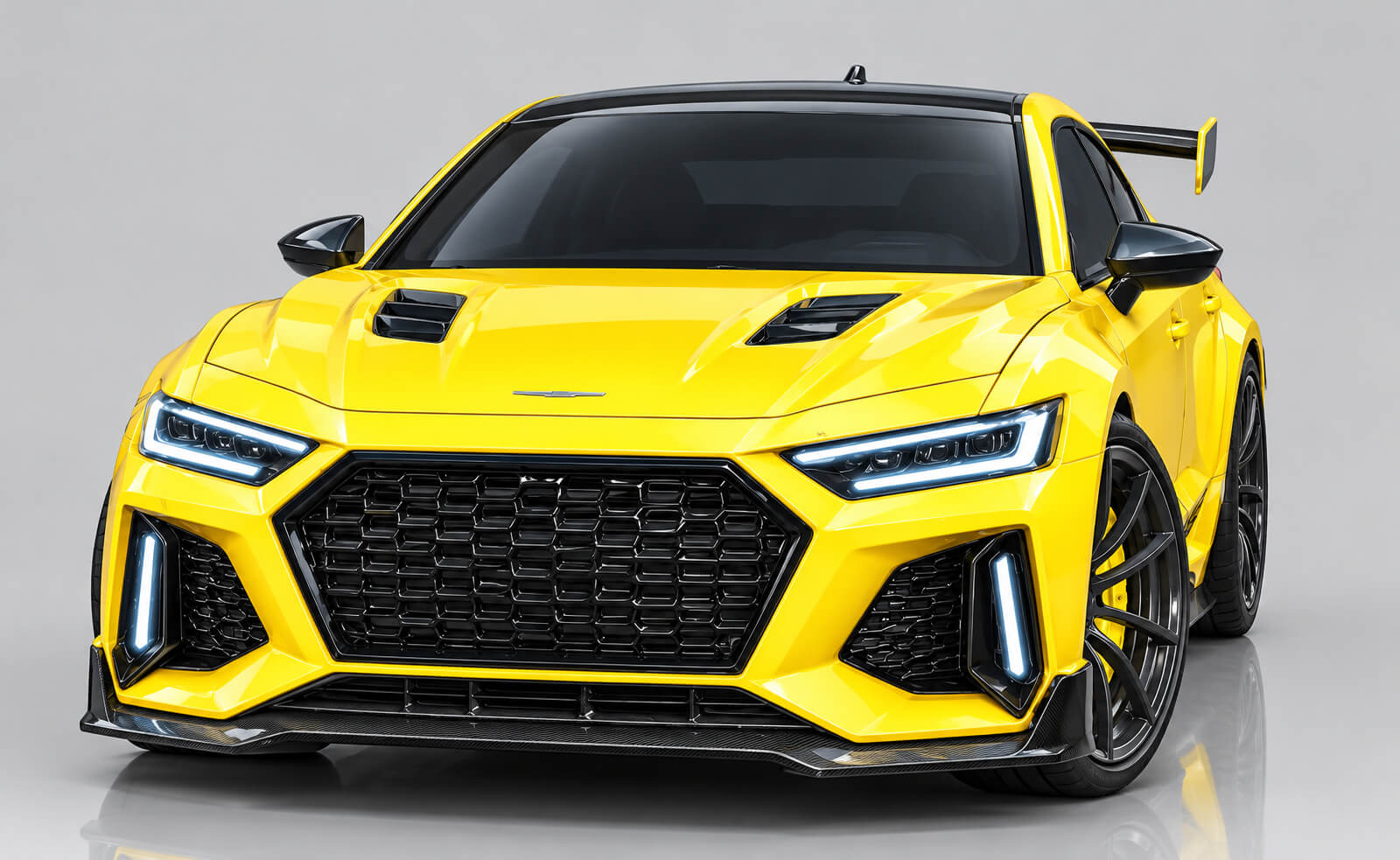 Yellow Sports Racing Sedan 3D Model