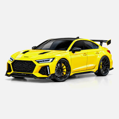 Yellow Sports Racing Sedan