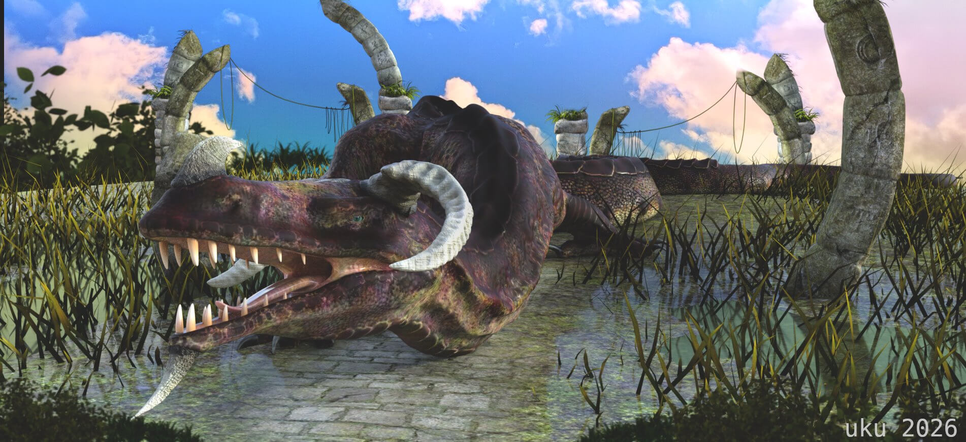 Wyrminia 3D Render, Digital Artwork by uqotus