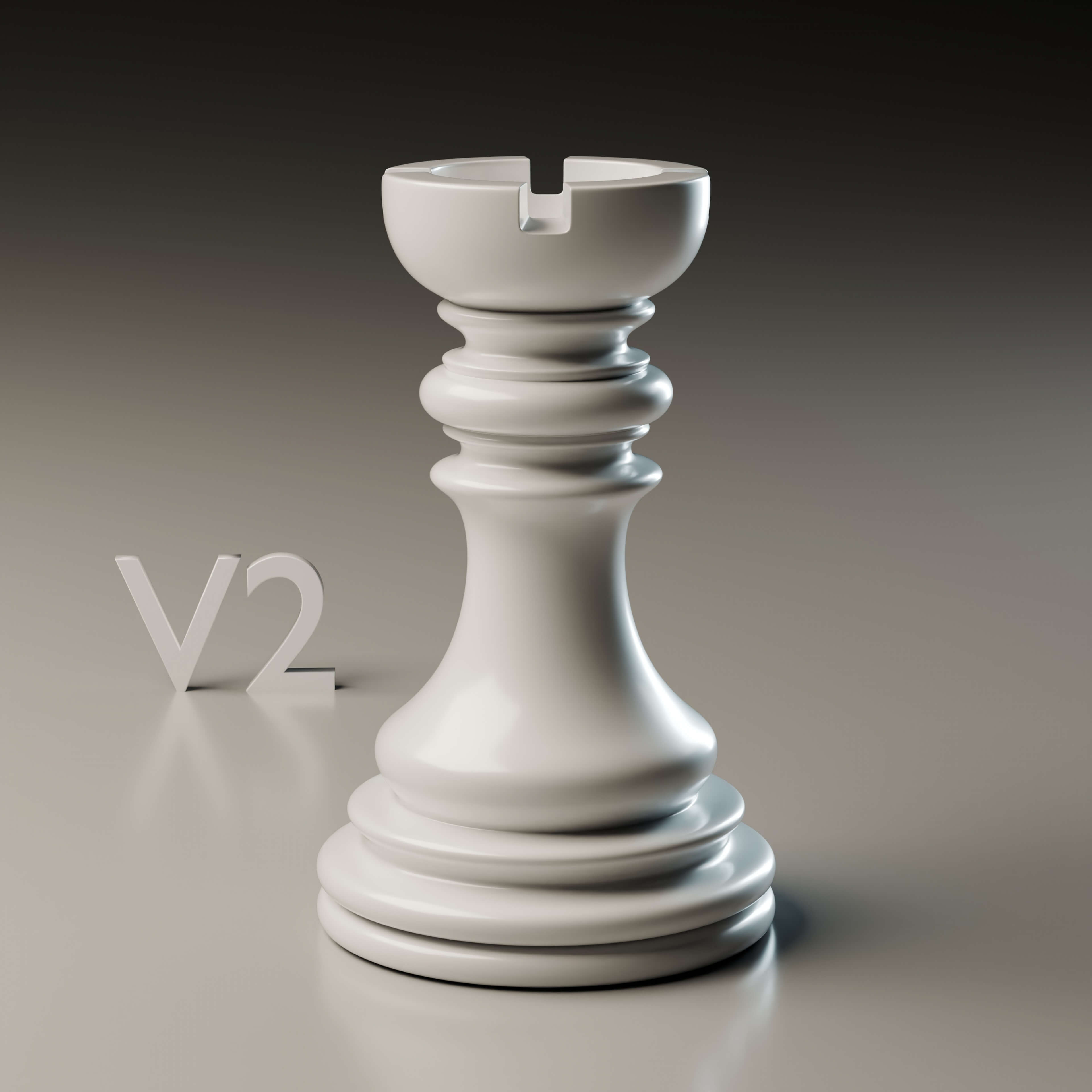 Elegant Modern Chess Pieces Set 3D Model