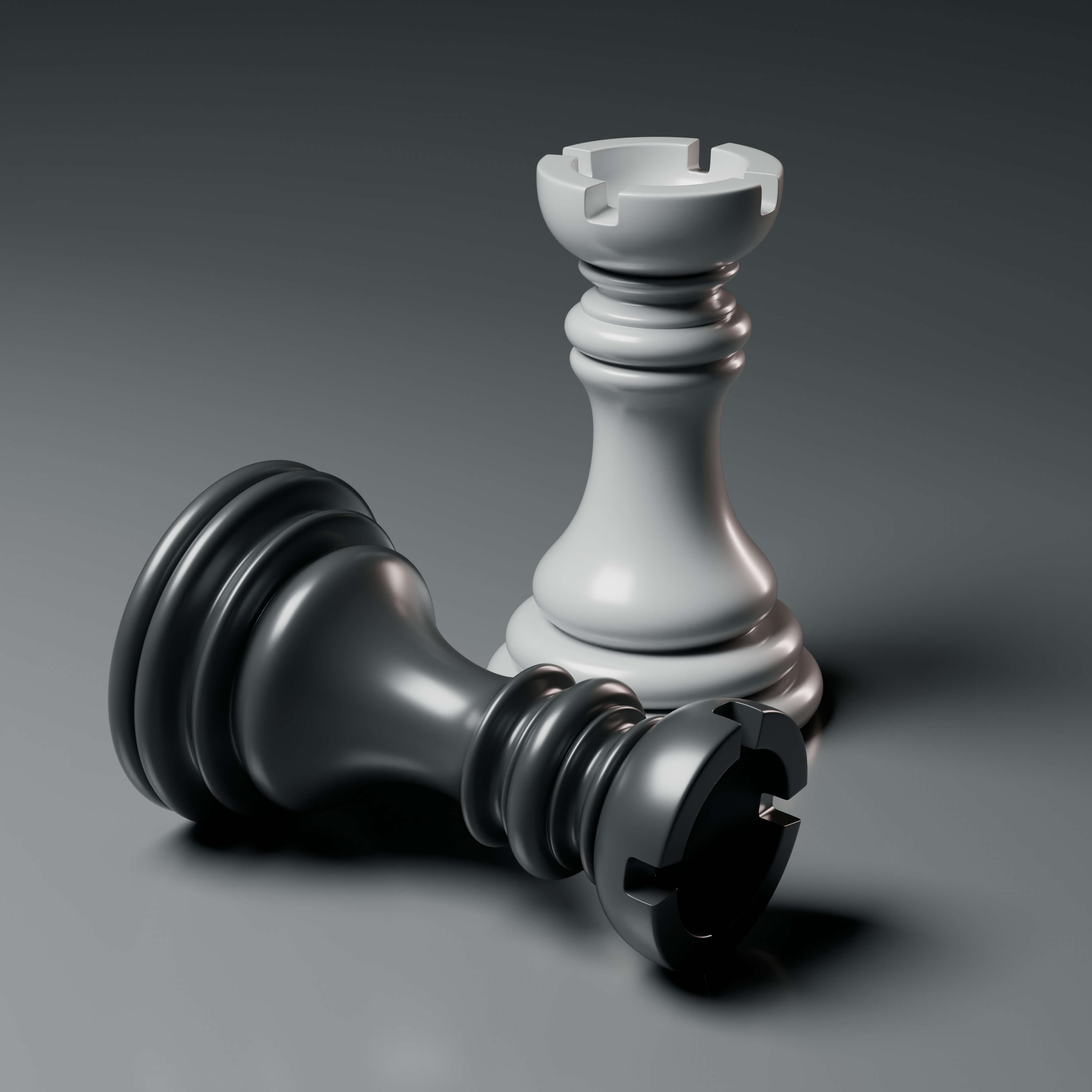 Elegant Modern Chess Pieces Set 3D Model
