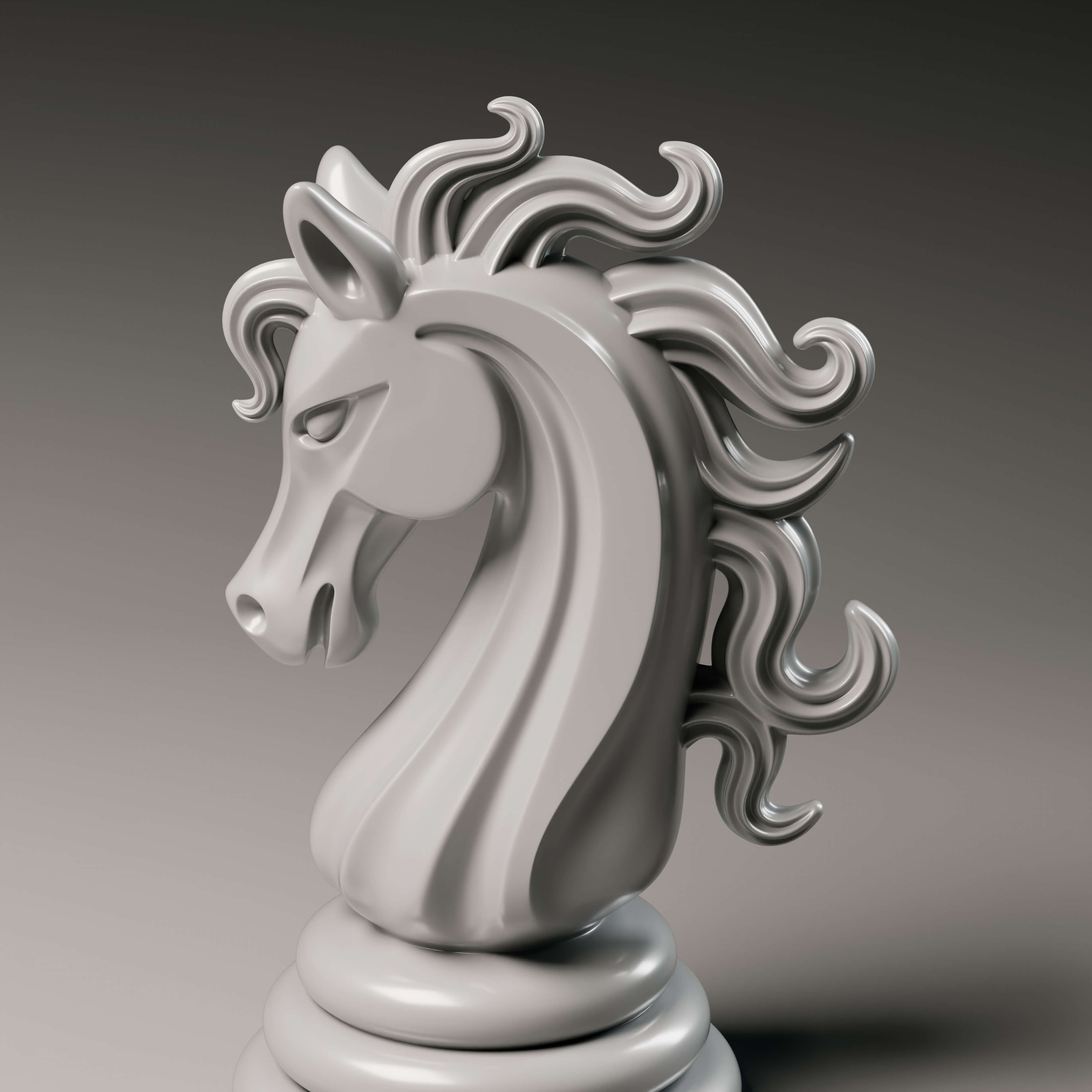 Elegant Modern Chess Pieces Set 3D Model