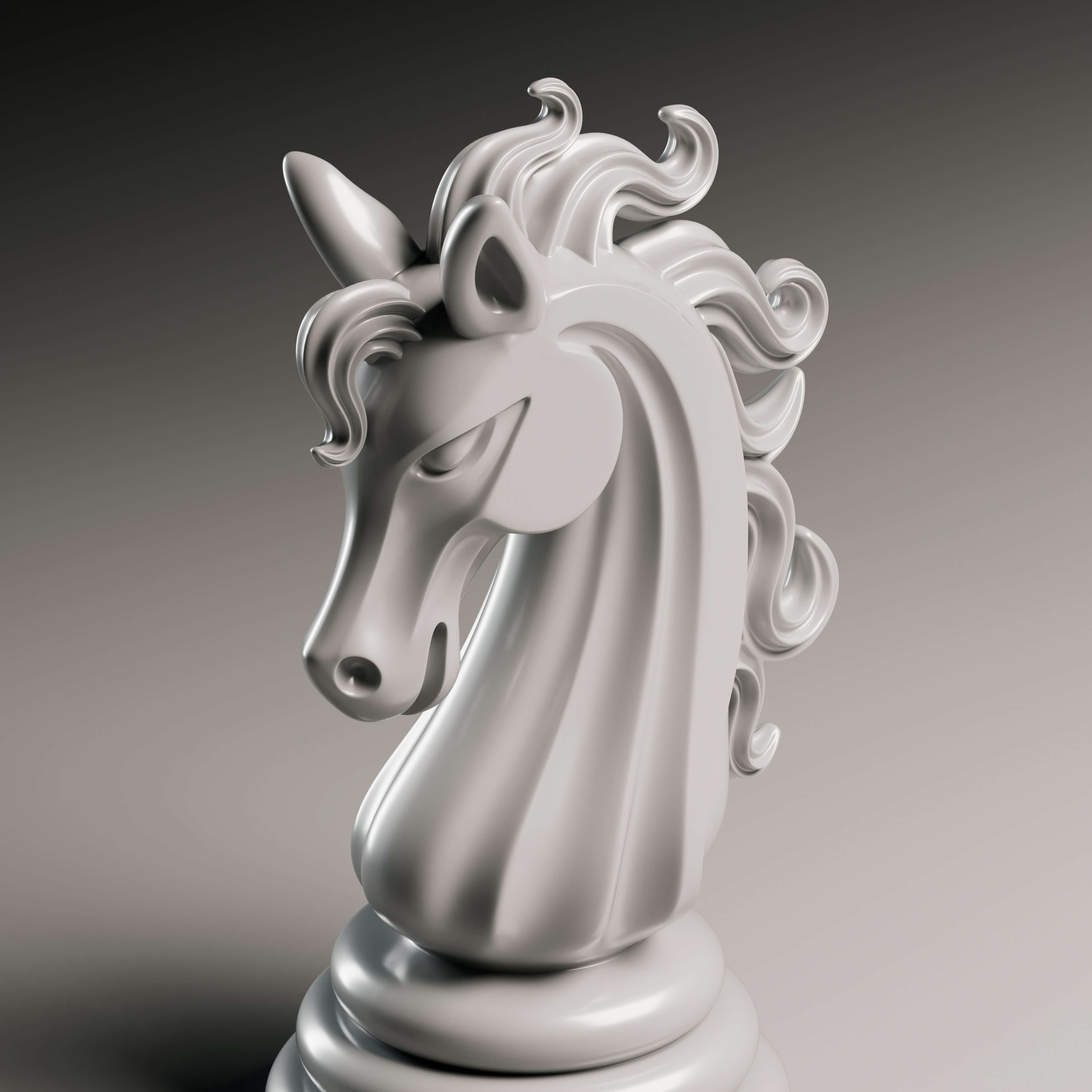 Elegant Modern Chess Pieces Set 3D Model