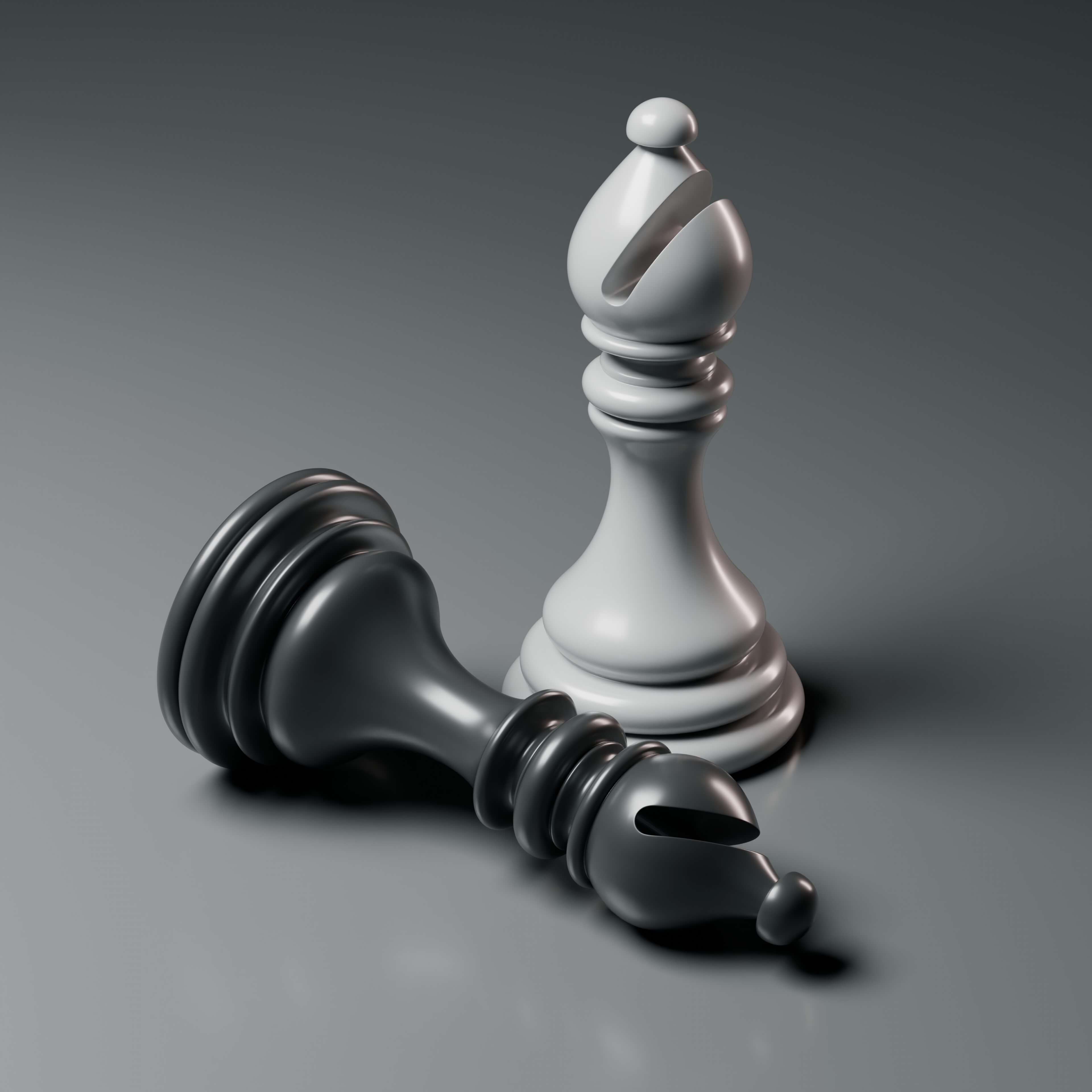 Elegant Modern Chess Pieces Set 3D Model