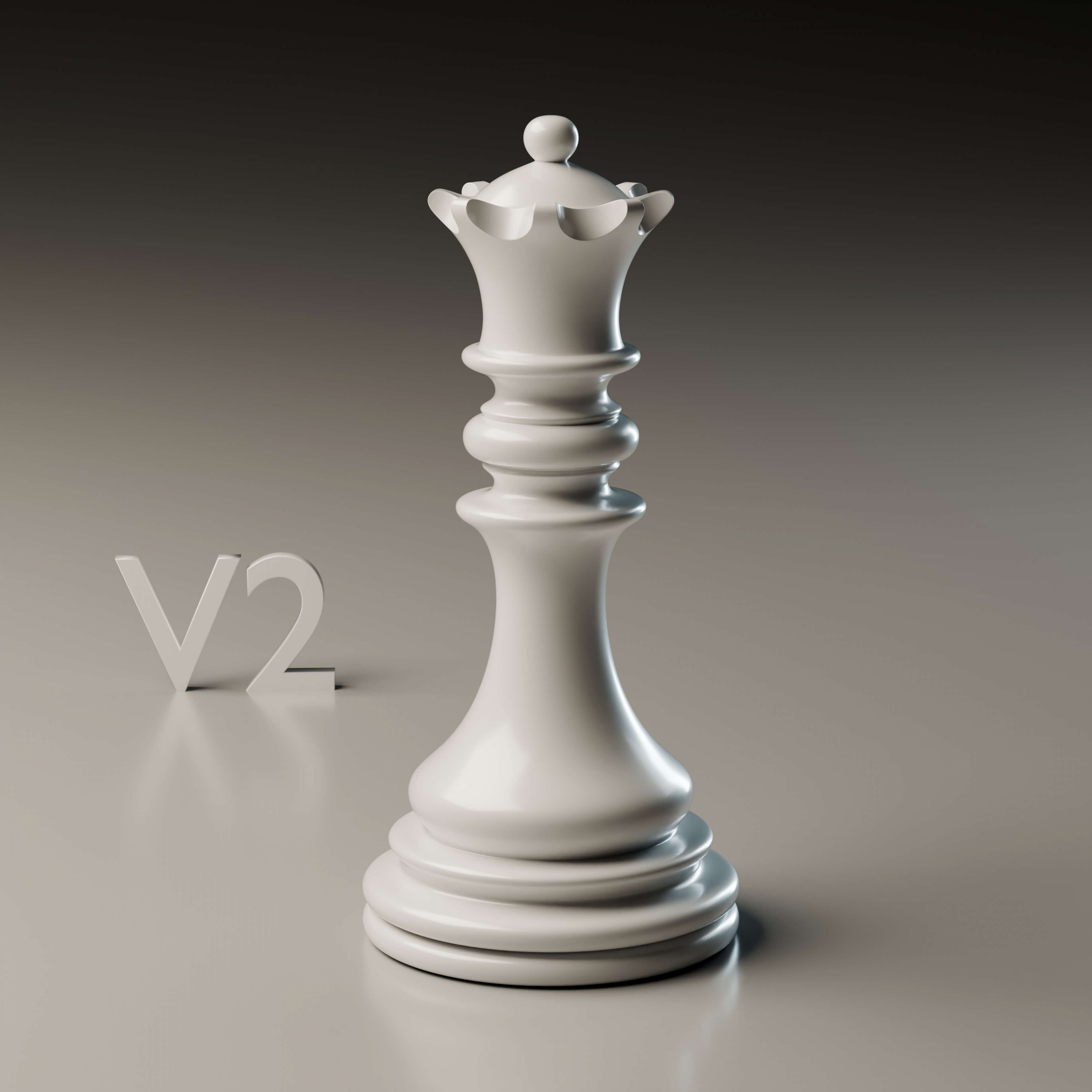 Elegant Modern Chess Pieces Set 3D Model