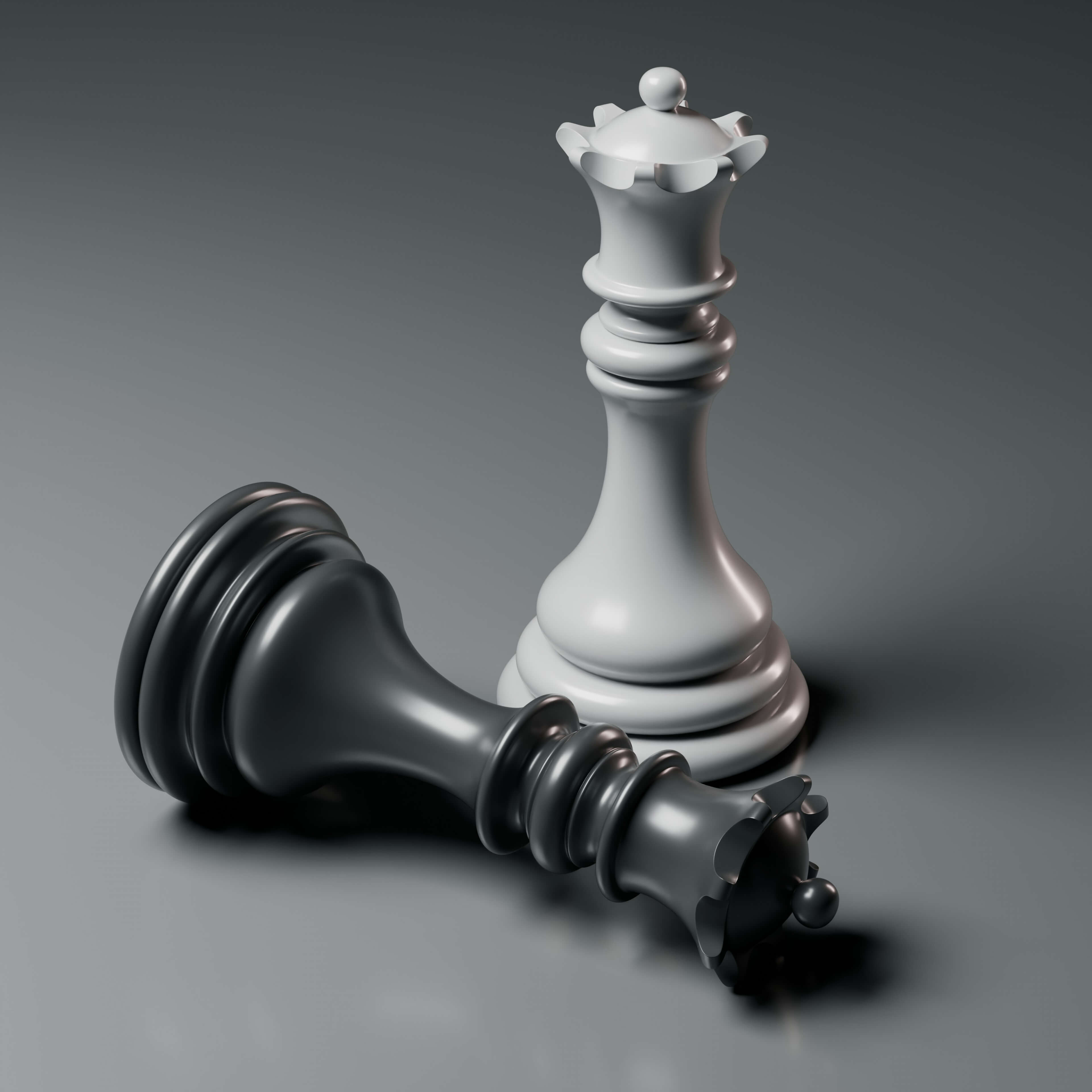 Elegant Modern Chess Pieces Set 3D Model
