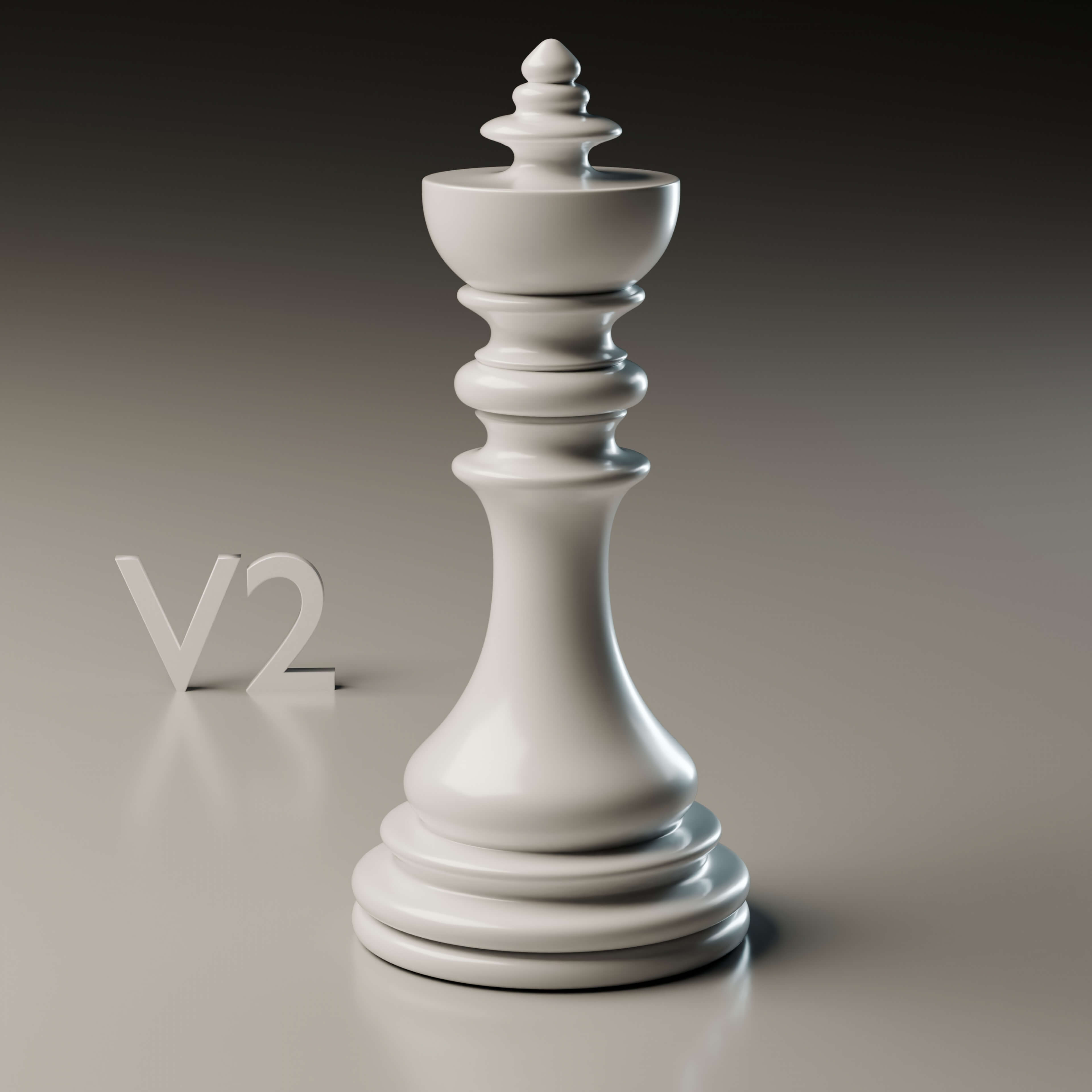 Elegant Modern Chess Pieces Set 3D Model
