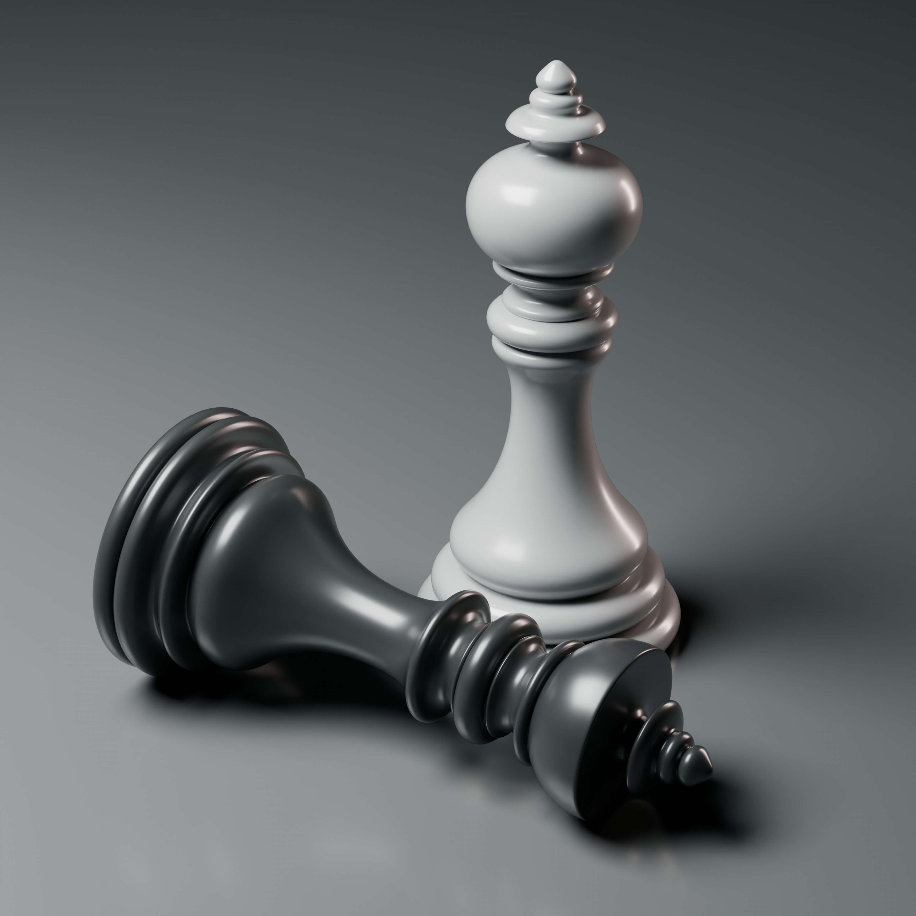 Elegant Modern Chess Pieces Set 3D Model